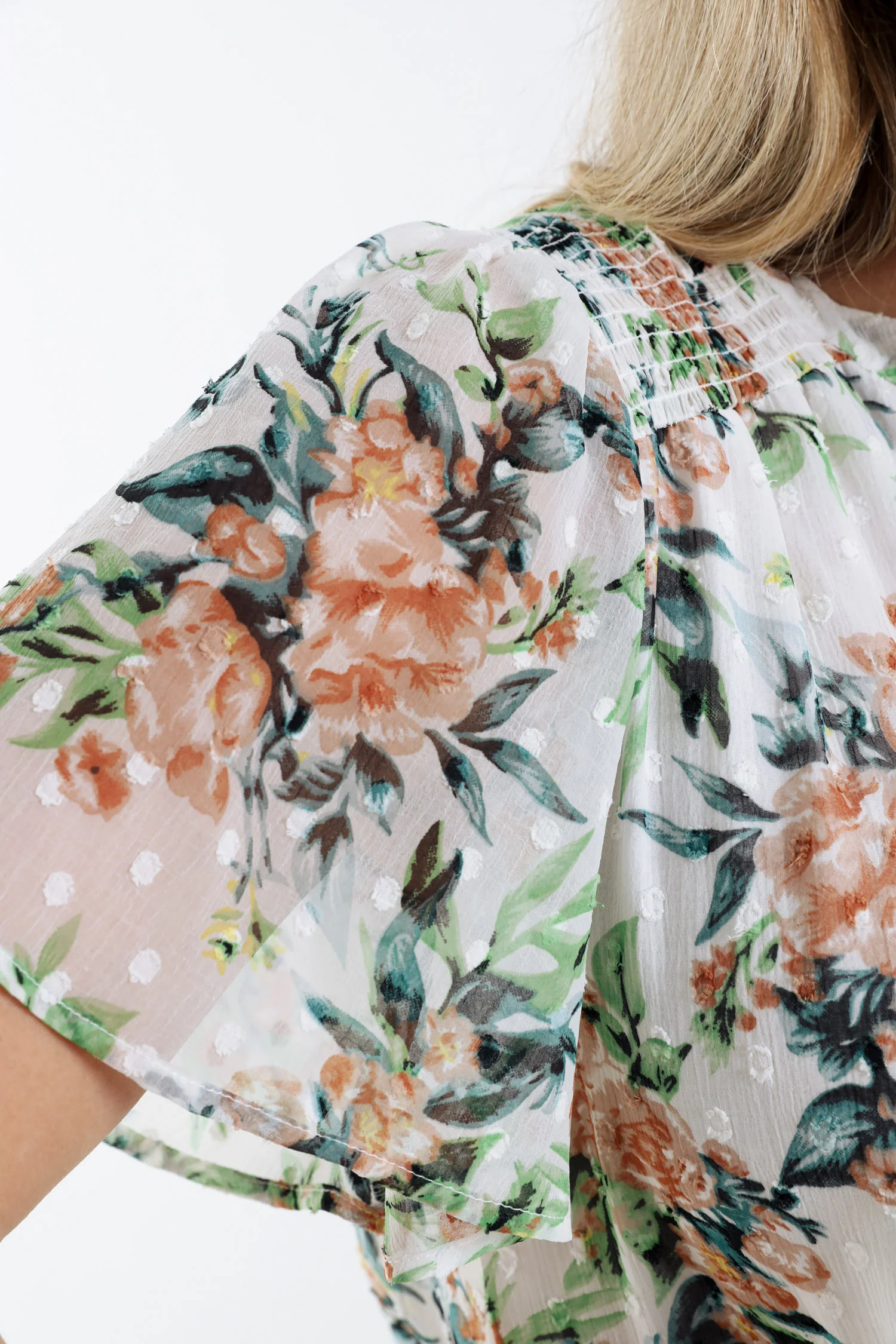 Bloemdruk blouse en plumetis - Image 6