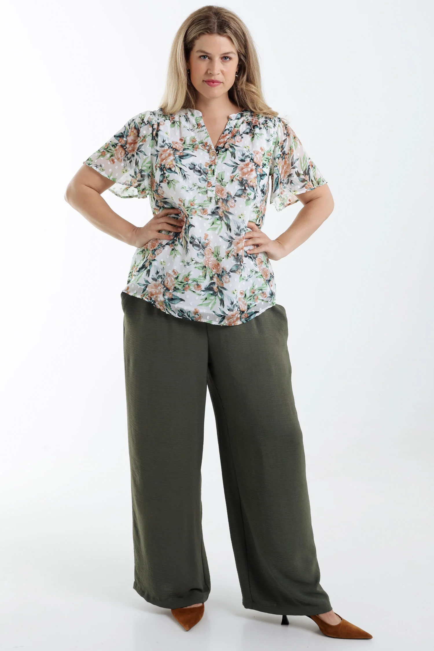 Bloemdruk blouse en plumetis - Image 7