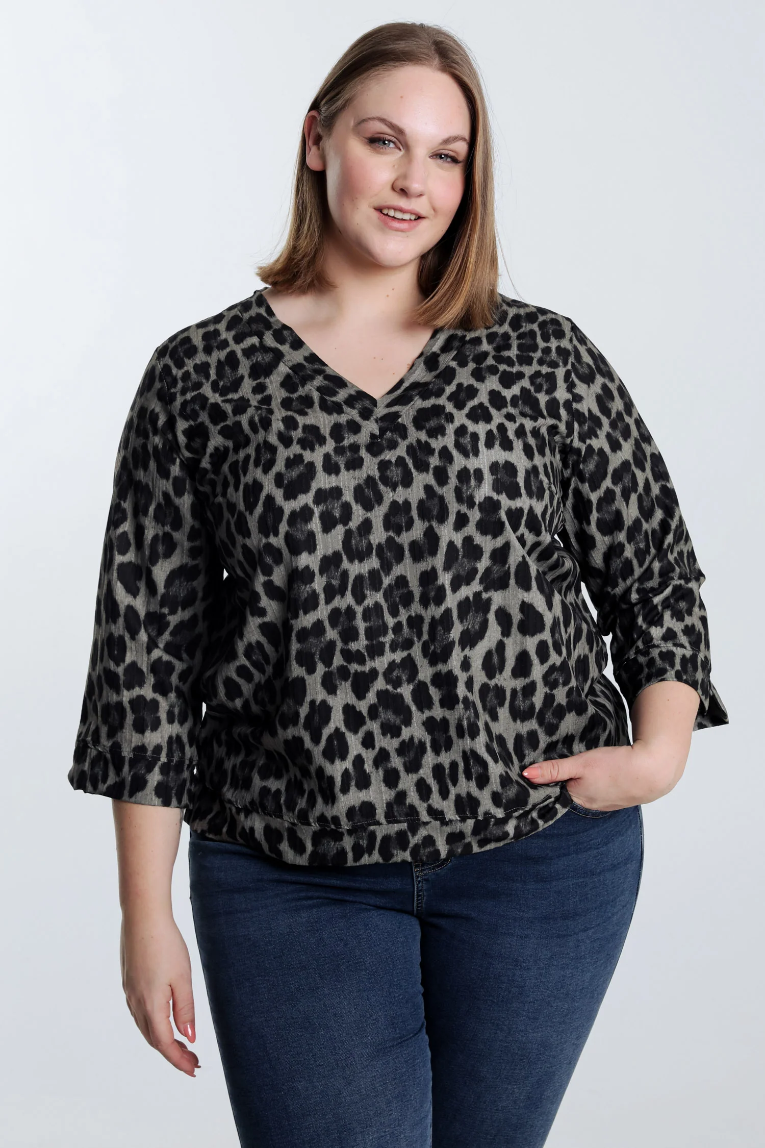 Blouse met luipaardprint