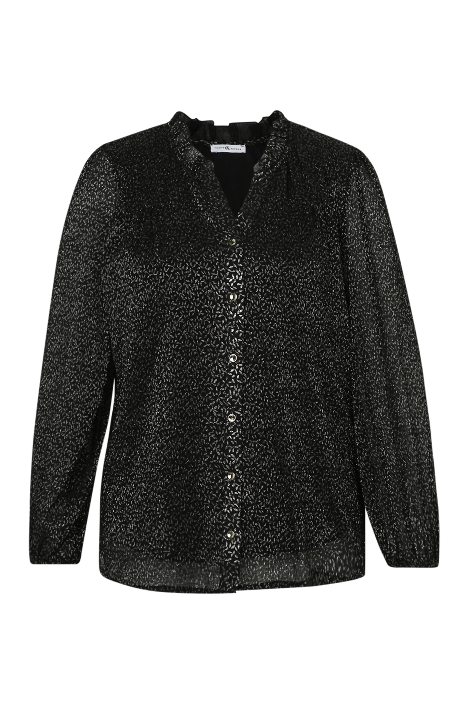 Blouse met stippenprint en folie - Image 10