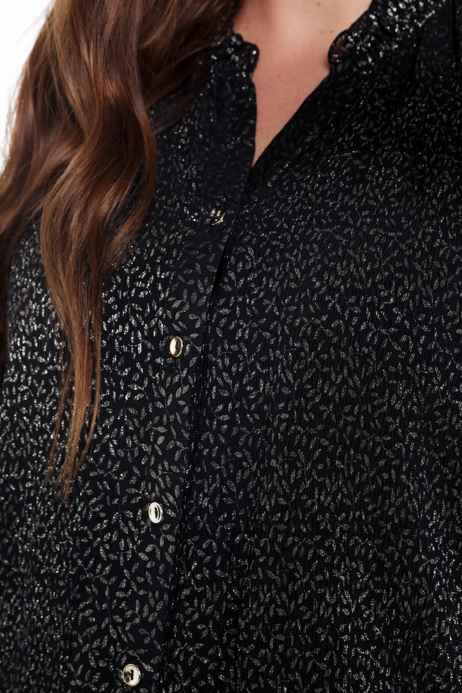 Blouse met stippenprint en folie - Image 4