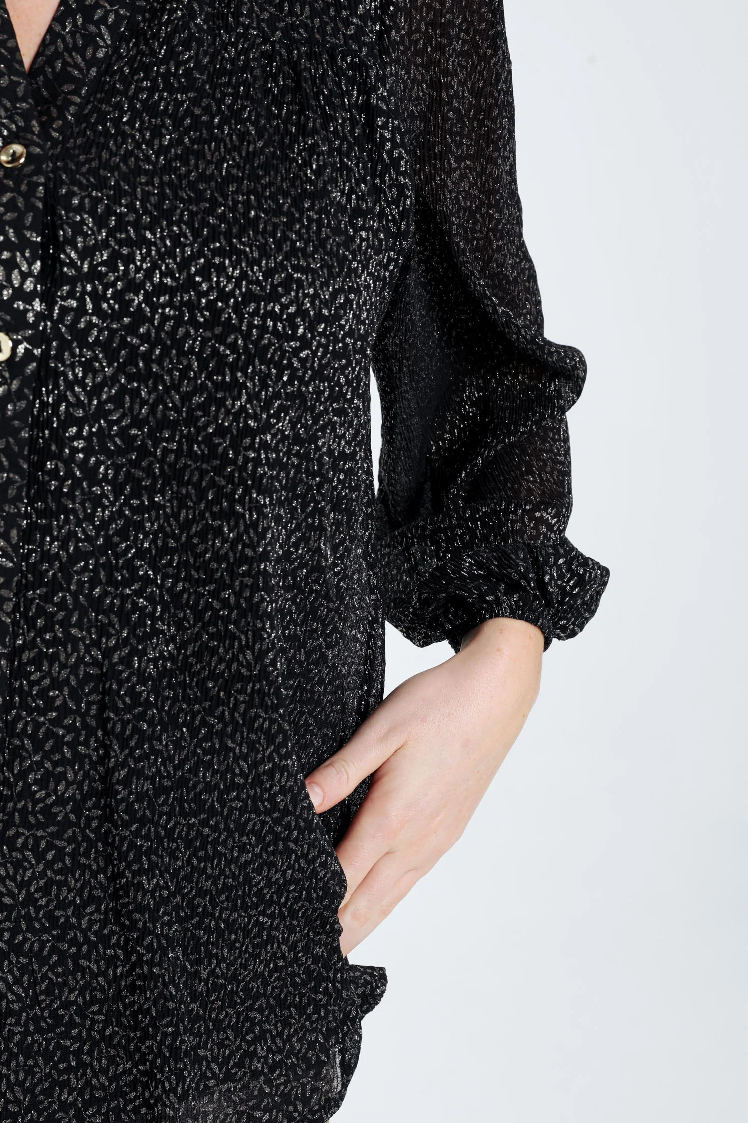 Blouse met stippenprint en folie - Image 5