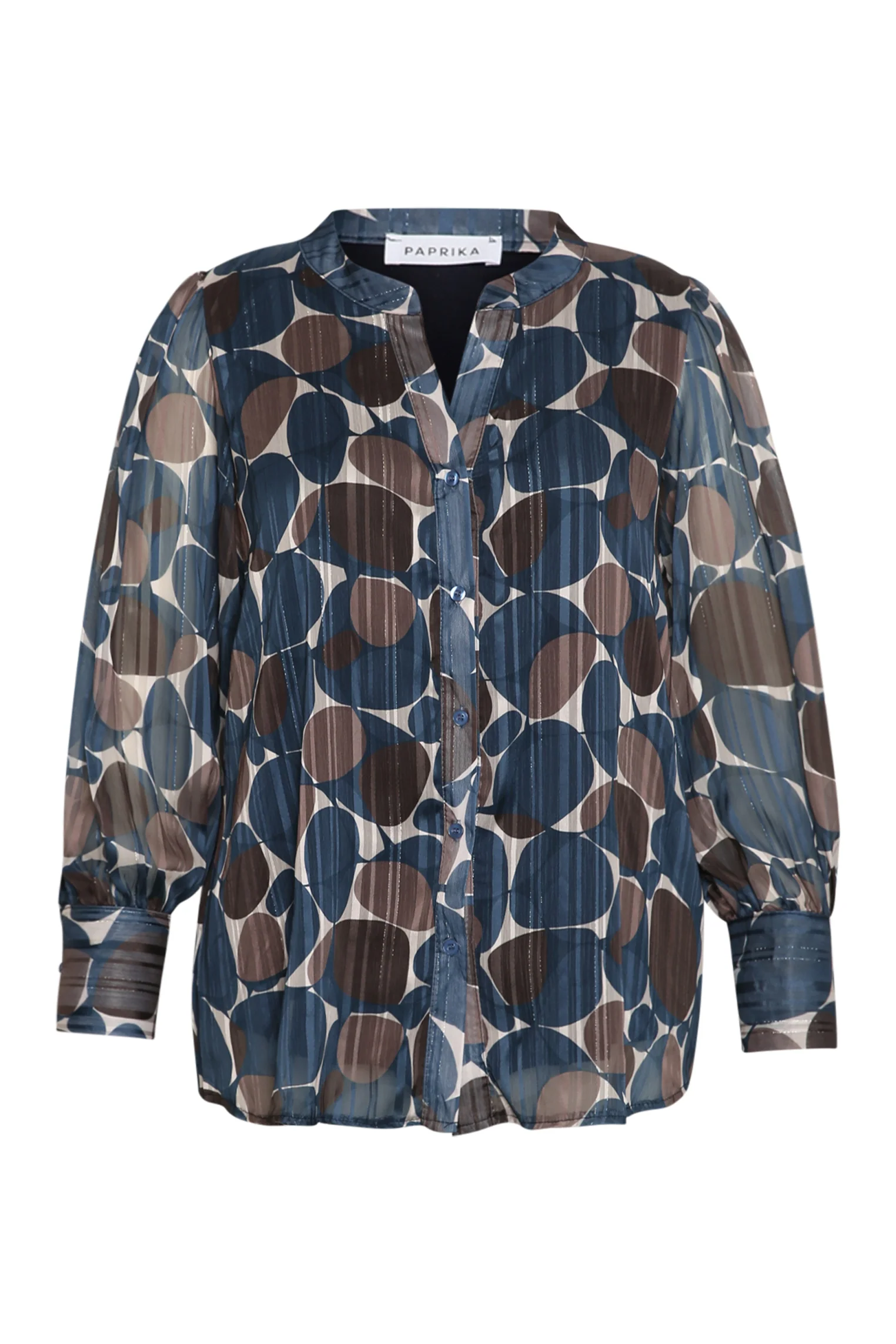 Blouse met ronde print en folieprint - Image 7