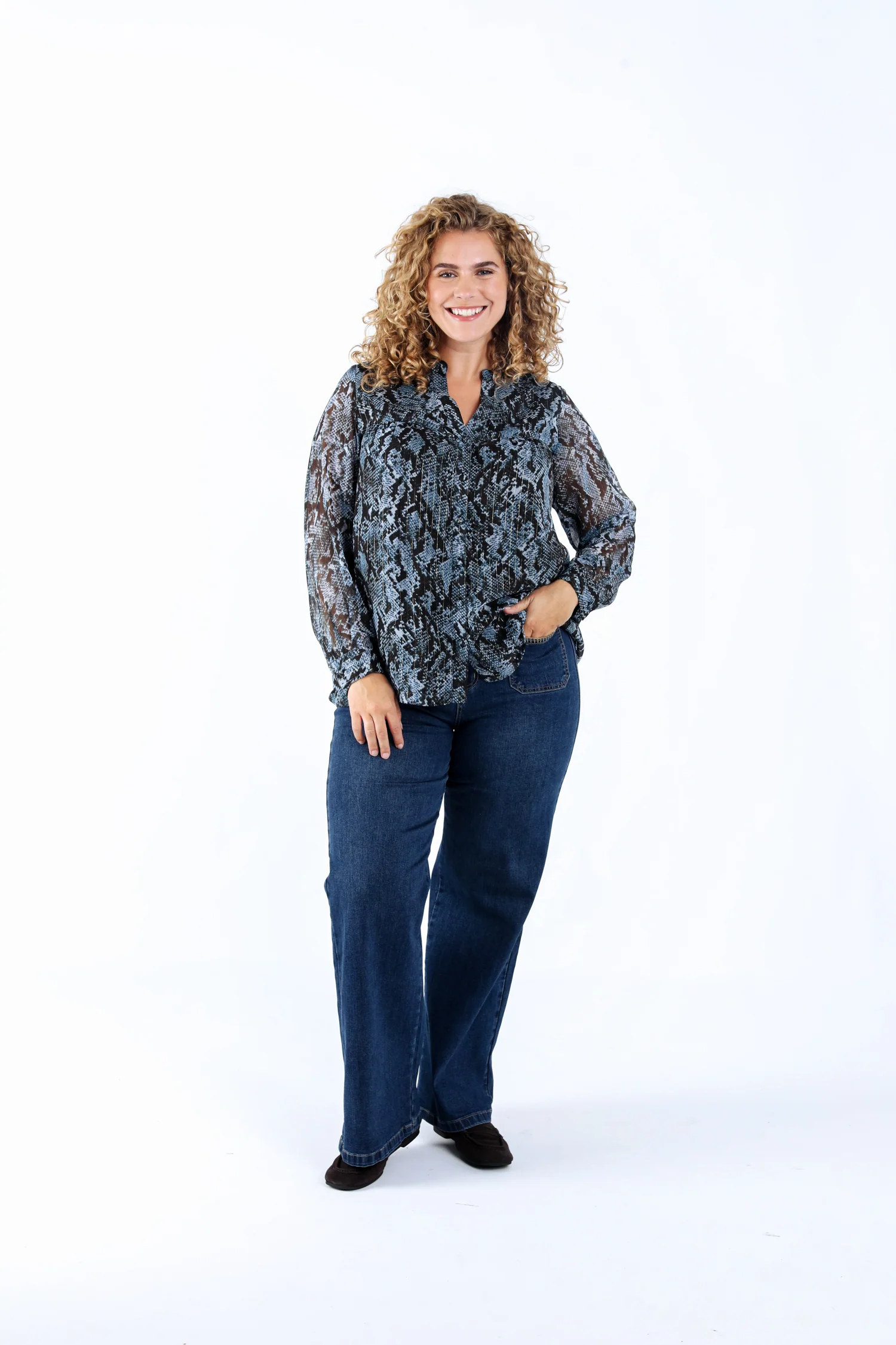 Blouse met slangenprint en lurex - Image 14