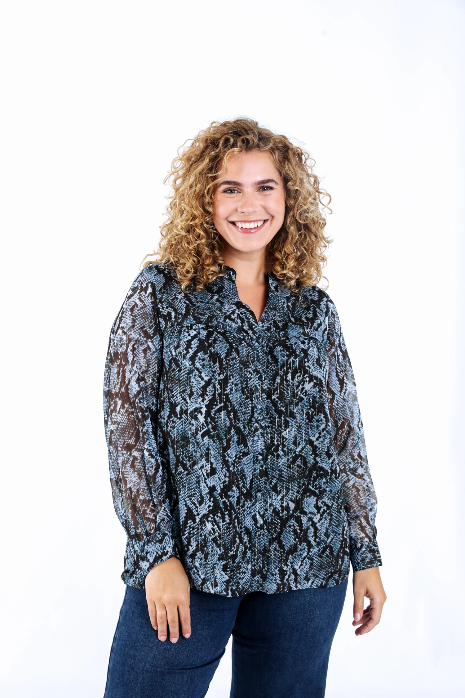 Blouse met slangenprint en lurex - Image 9
