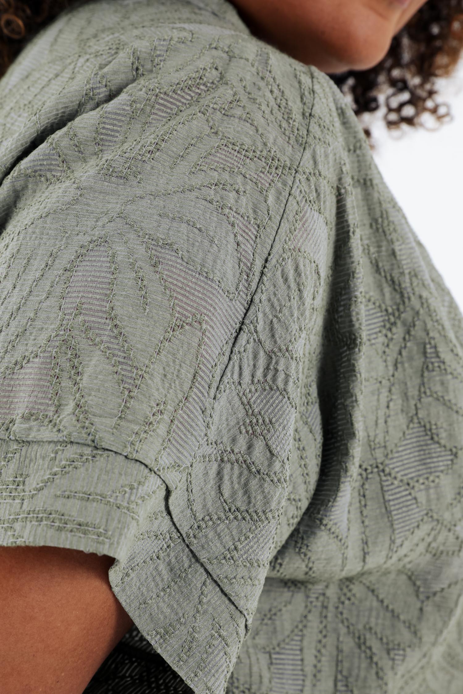 Effen katoenen jacquardblouse - Image 6
