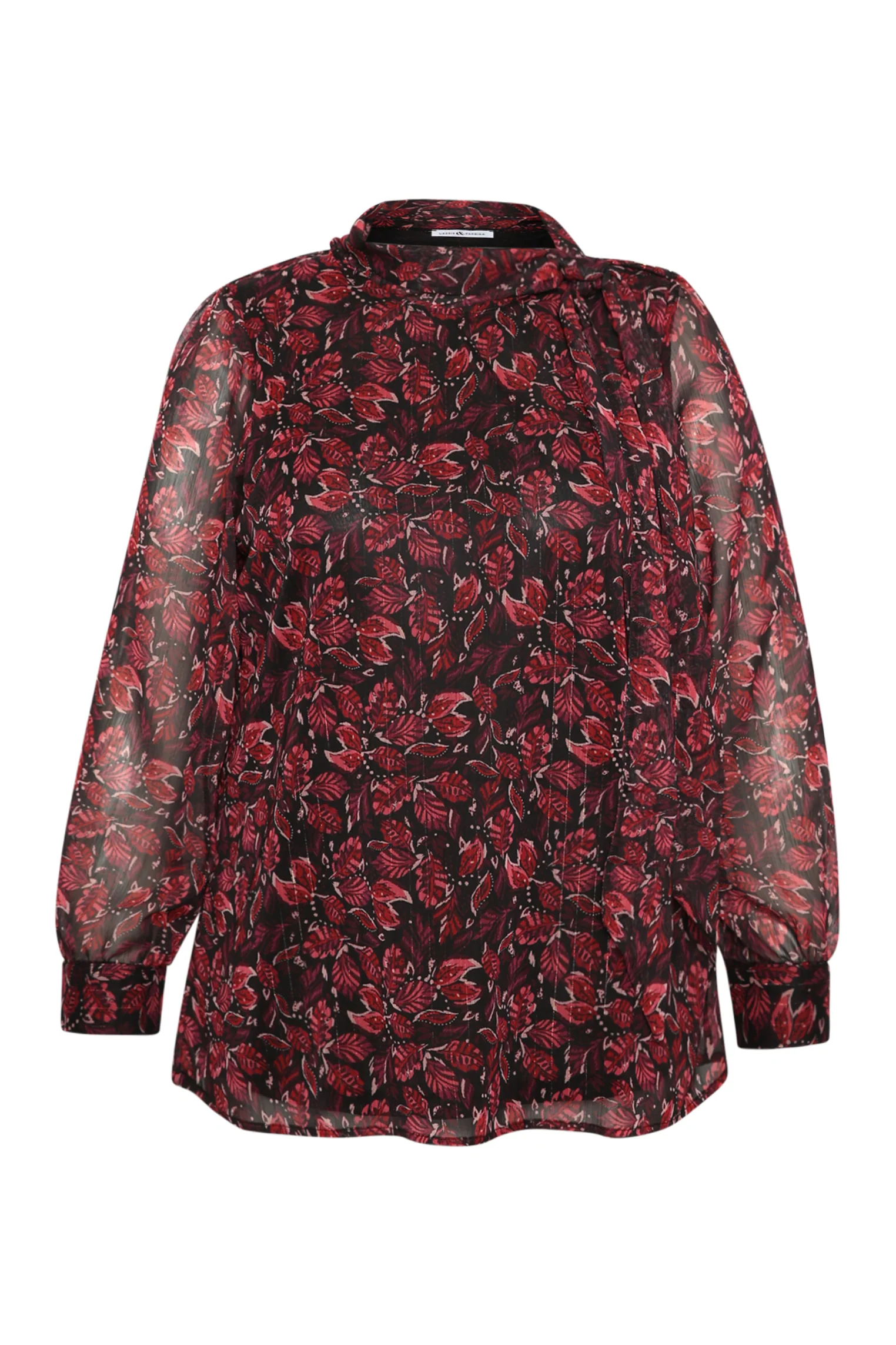 Blouse met bladerenprint en lurex lavallière - Image 10