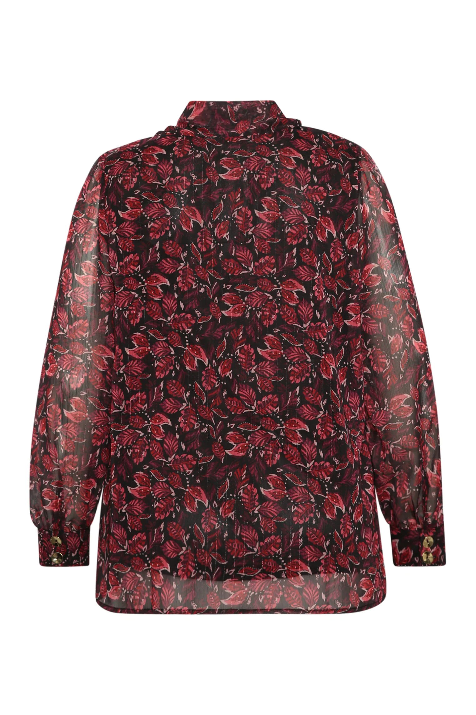 Blouse met bladerenprint en lurex lavallière - Image 11