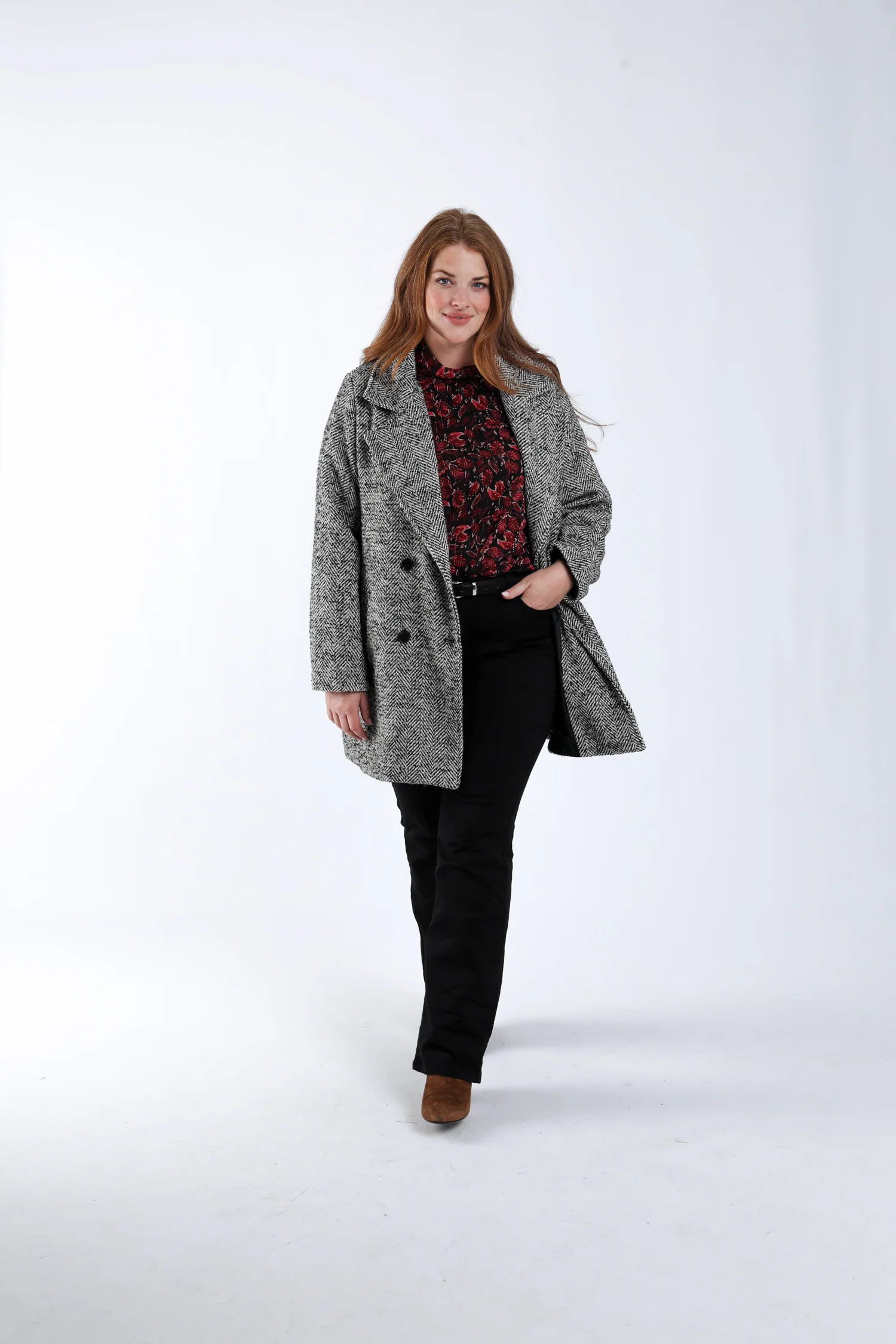 Blouse met bladerenprint en lurex lavallière - Image 9