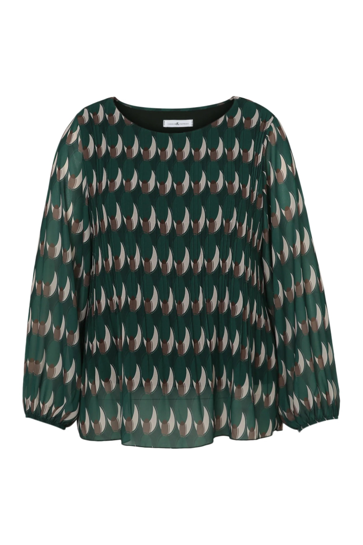 Geplooide blouse met grafische print - Image 10