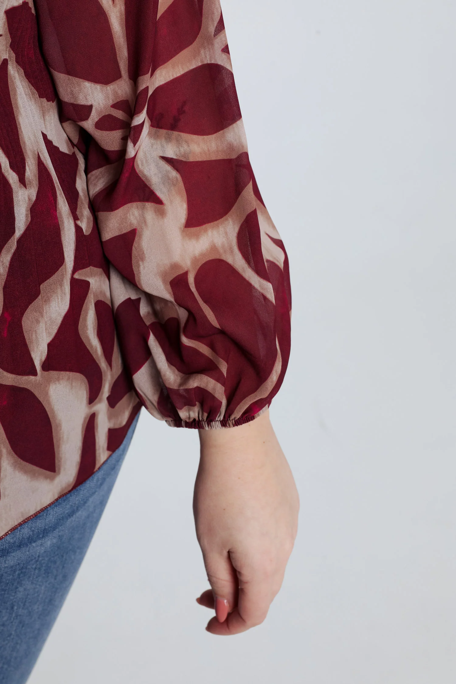 Geplooide blouse met grafische print - Image 5