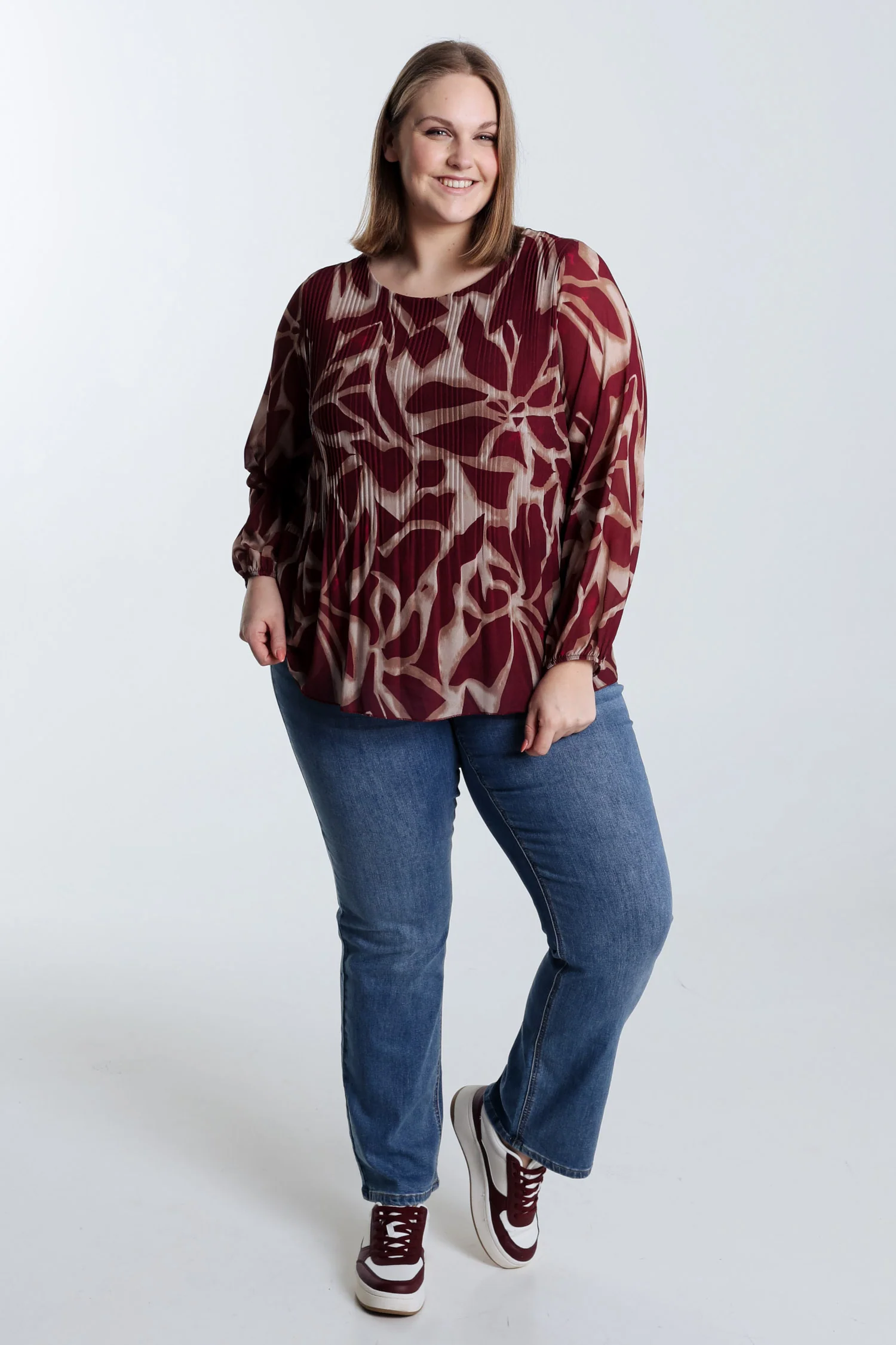Geplooide blouse met grafische print - Image 7