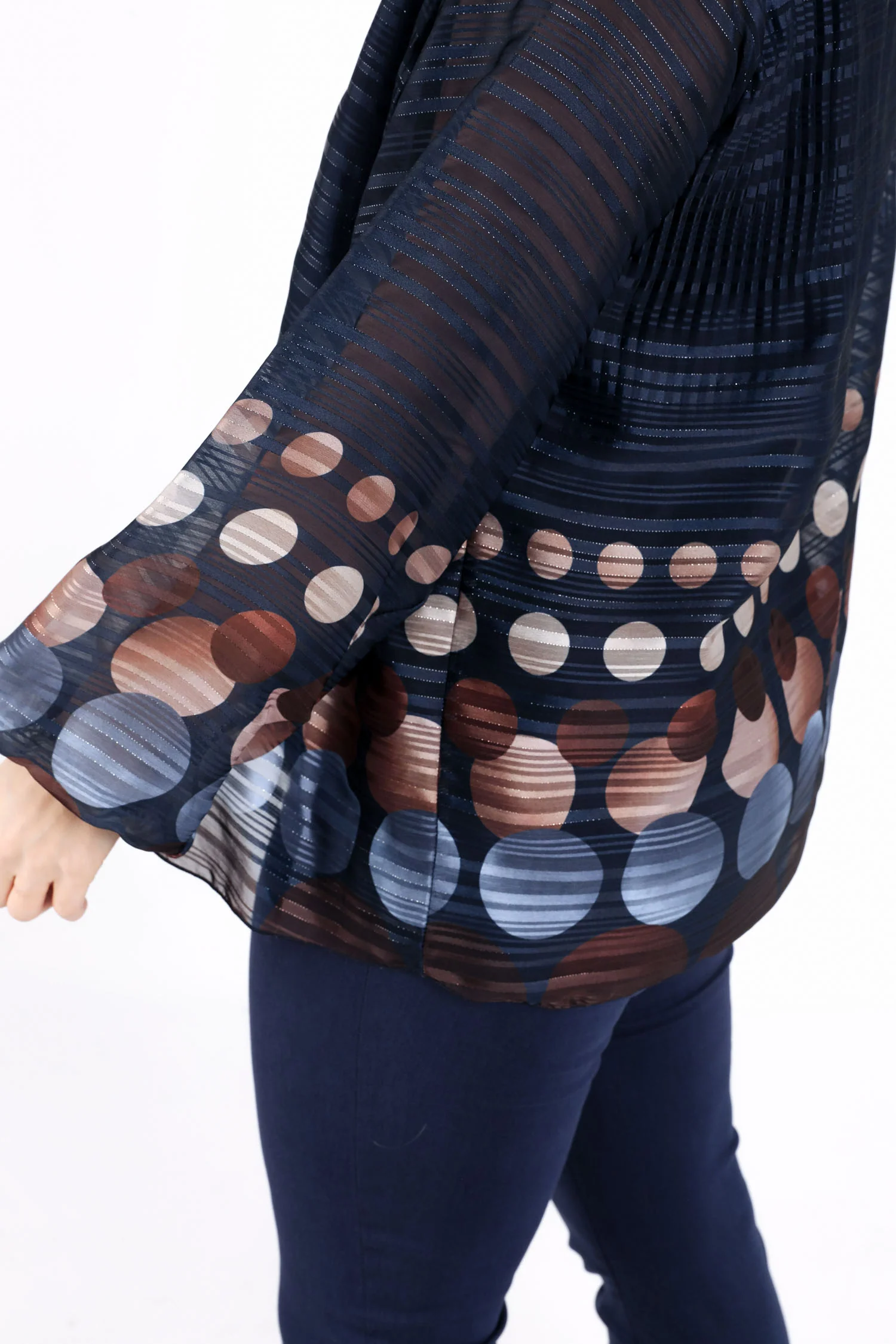 Plissé blouse met ronde print - Image 3
