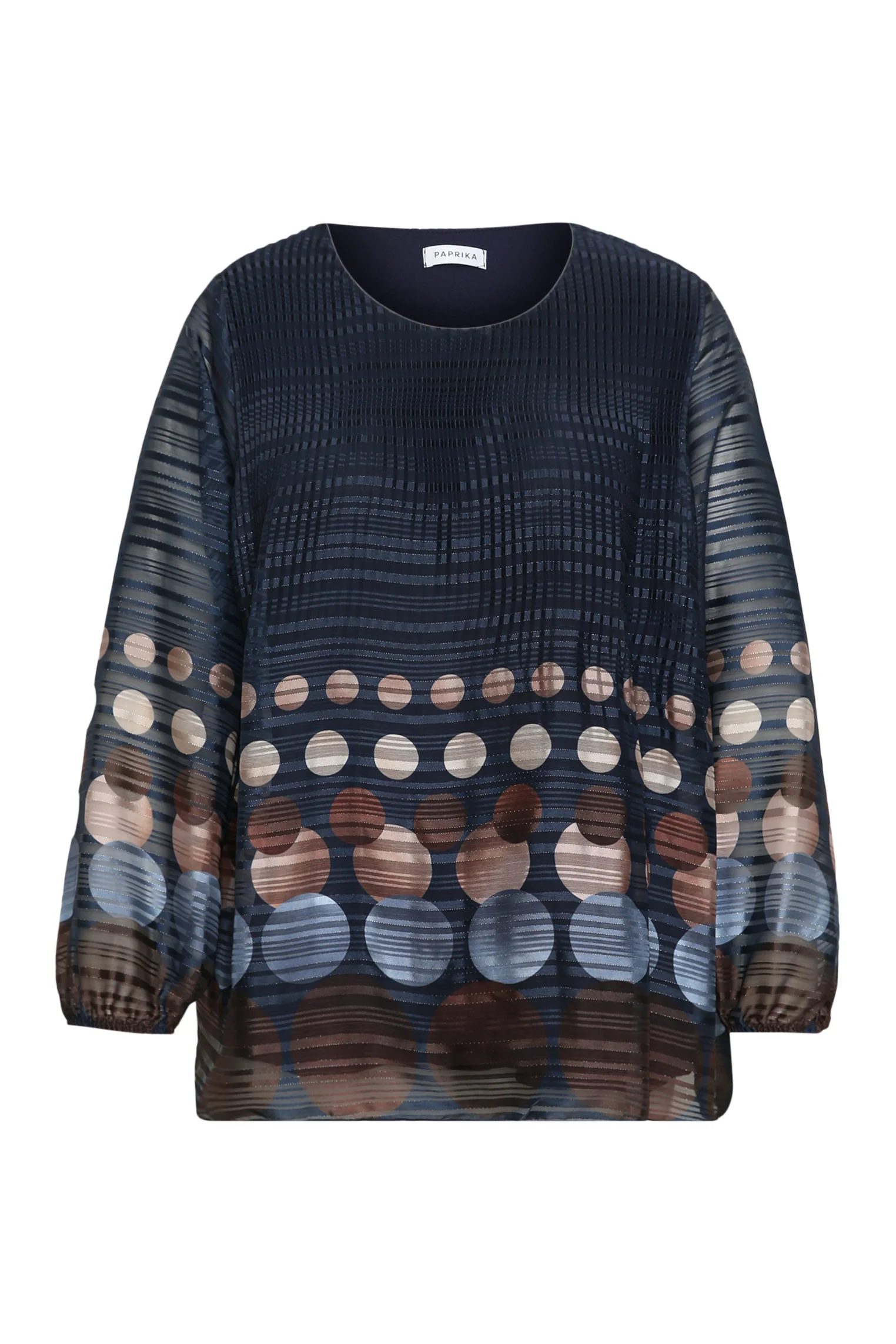Plissé blouse met ronde print - Image 9