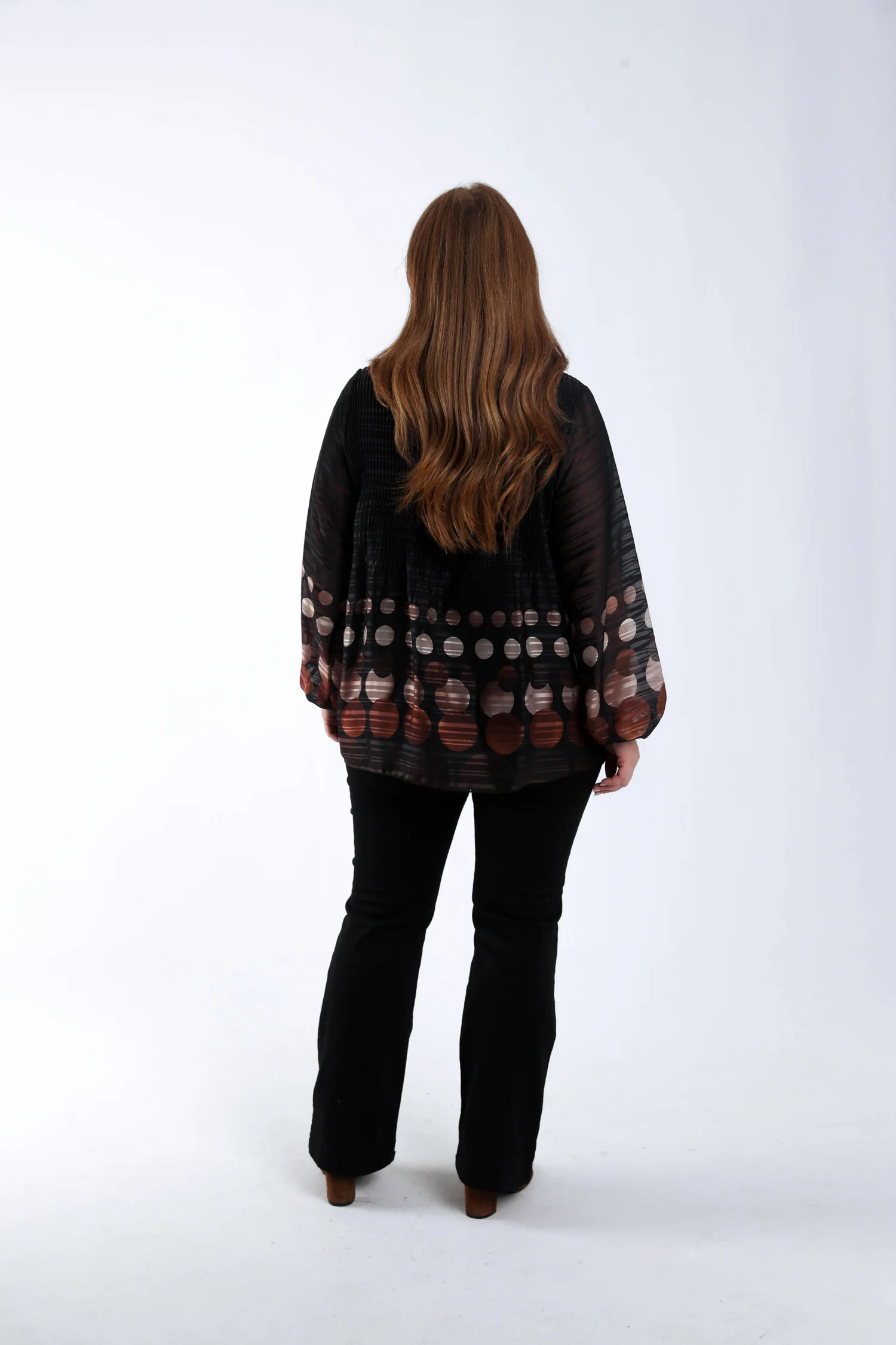 Plissé blouse met ronde print - Image 3