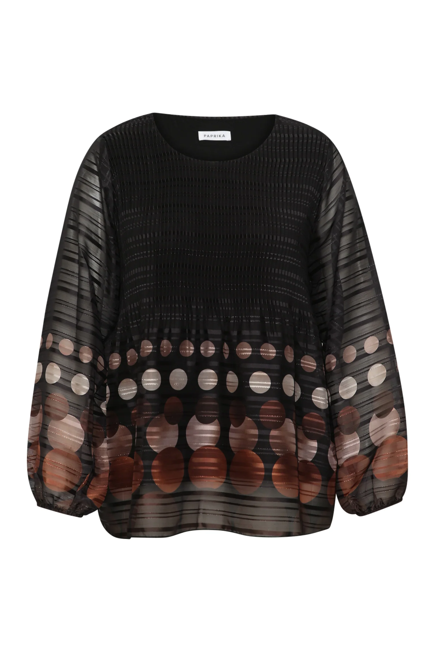 Plissé blouse met ronde print - Image 8