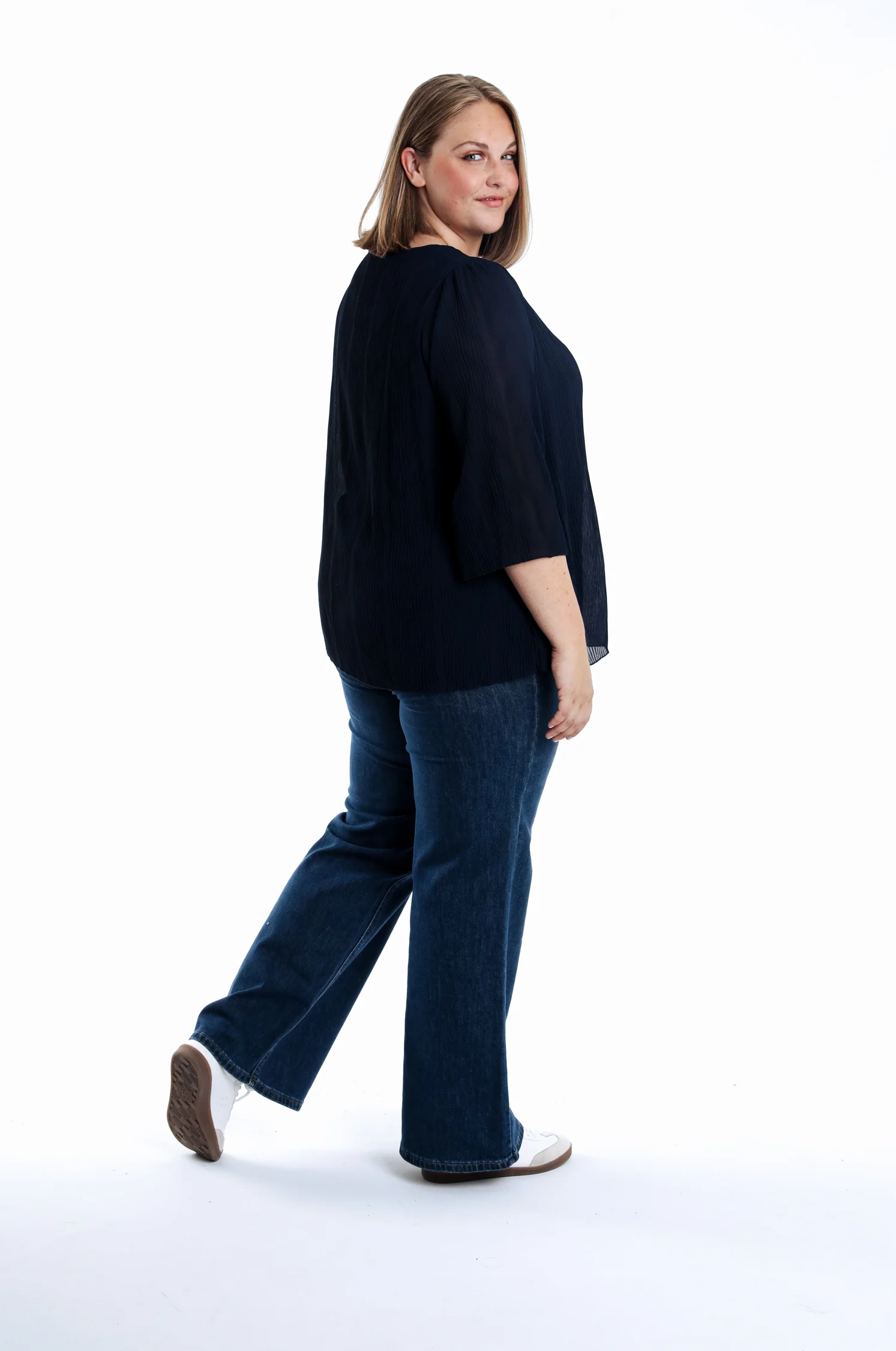Effen geplooide blouse - Image 2