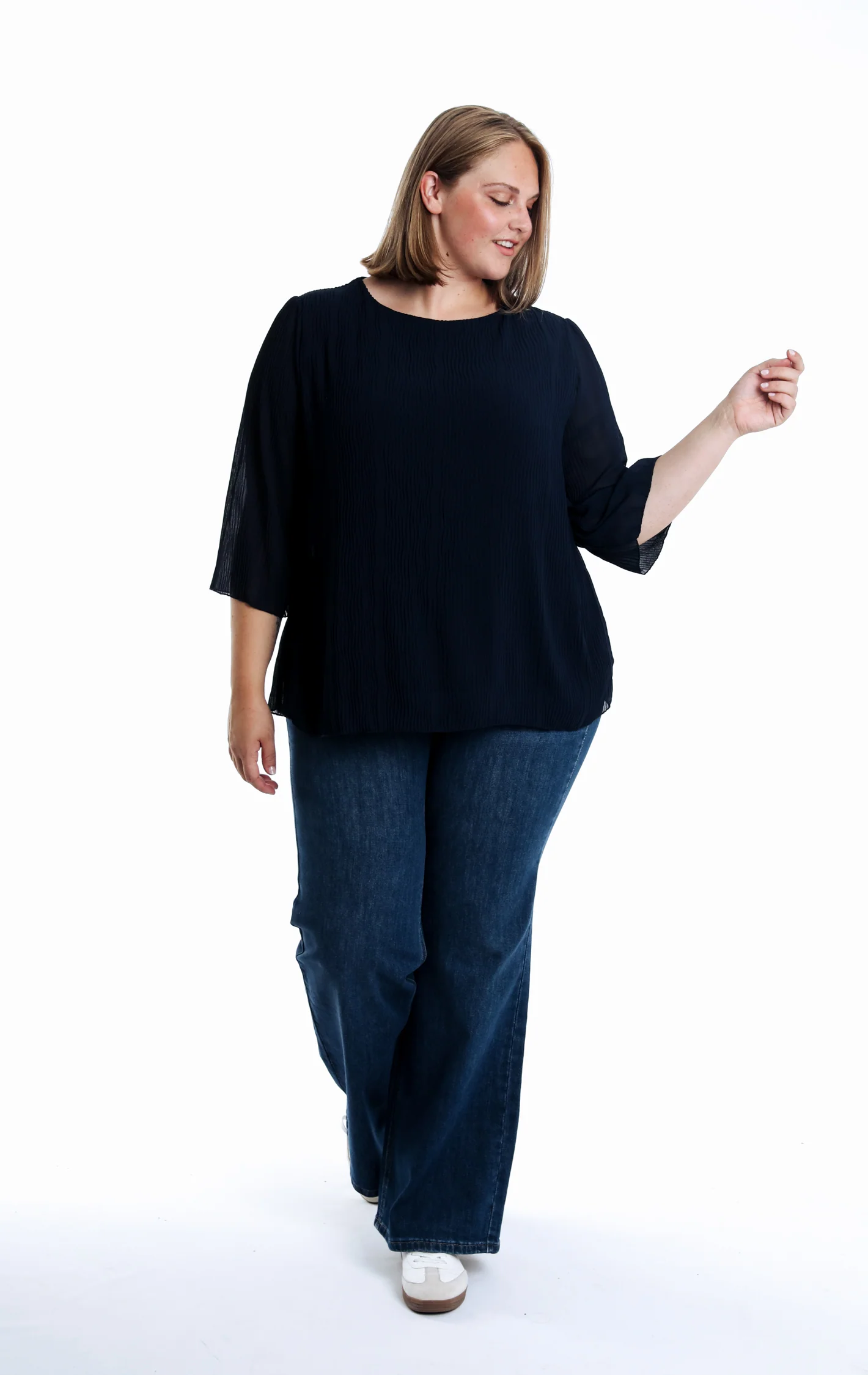 Effen geplooide blouse - Image 5