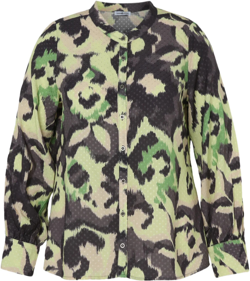 Plumetis blouse van viscose met abstracte print - Image 10