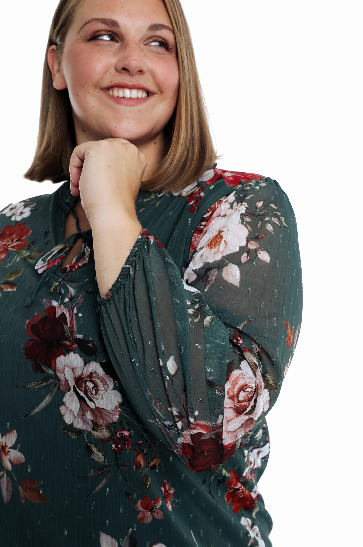 Blouse plumetis met bloemenprint - Image 4