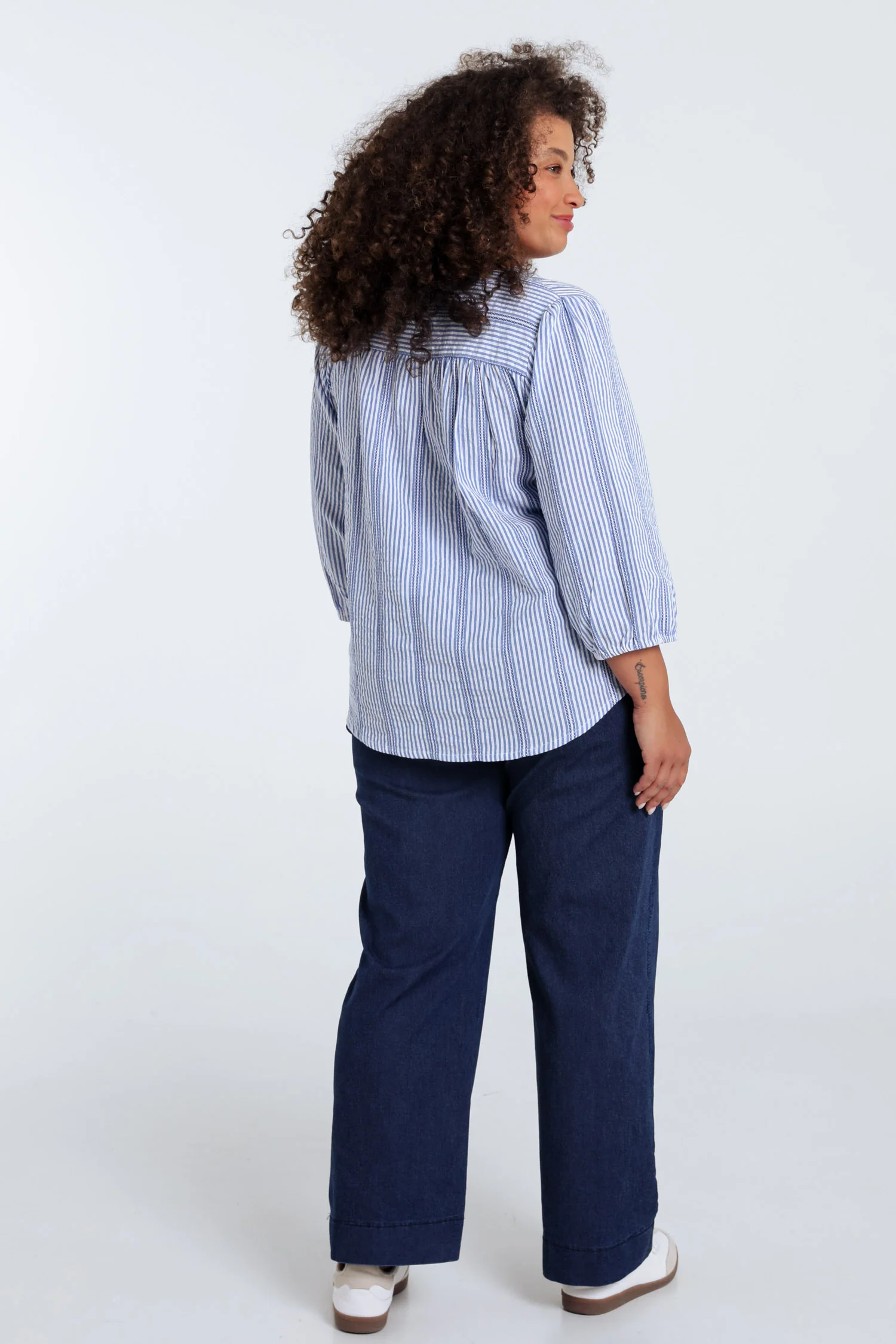 Gestreepte katoenen blouse - Image 2