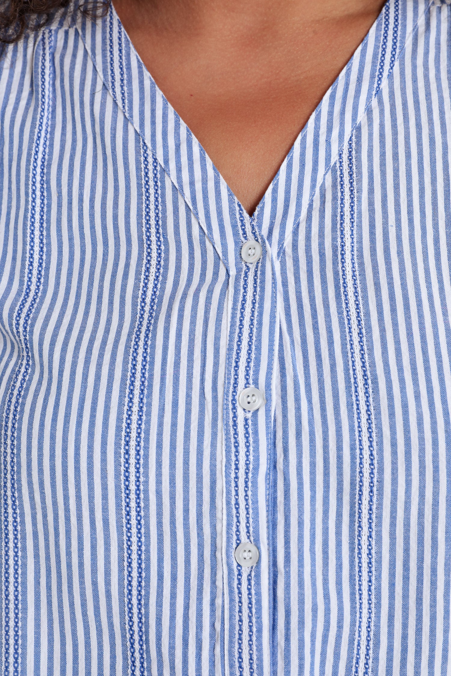 Gestreepte katoenen blouse - Image 4