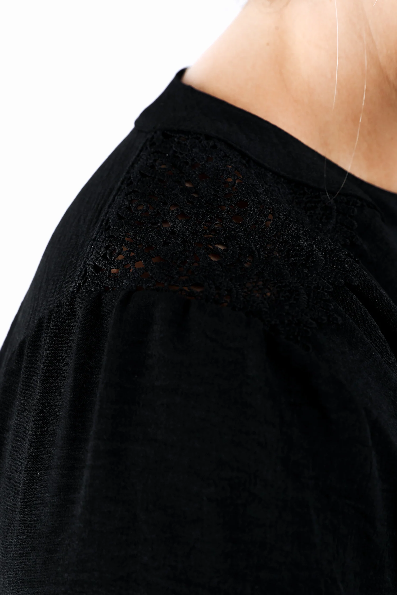 Effen blouse met kant - Image 4