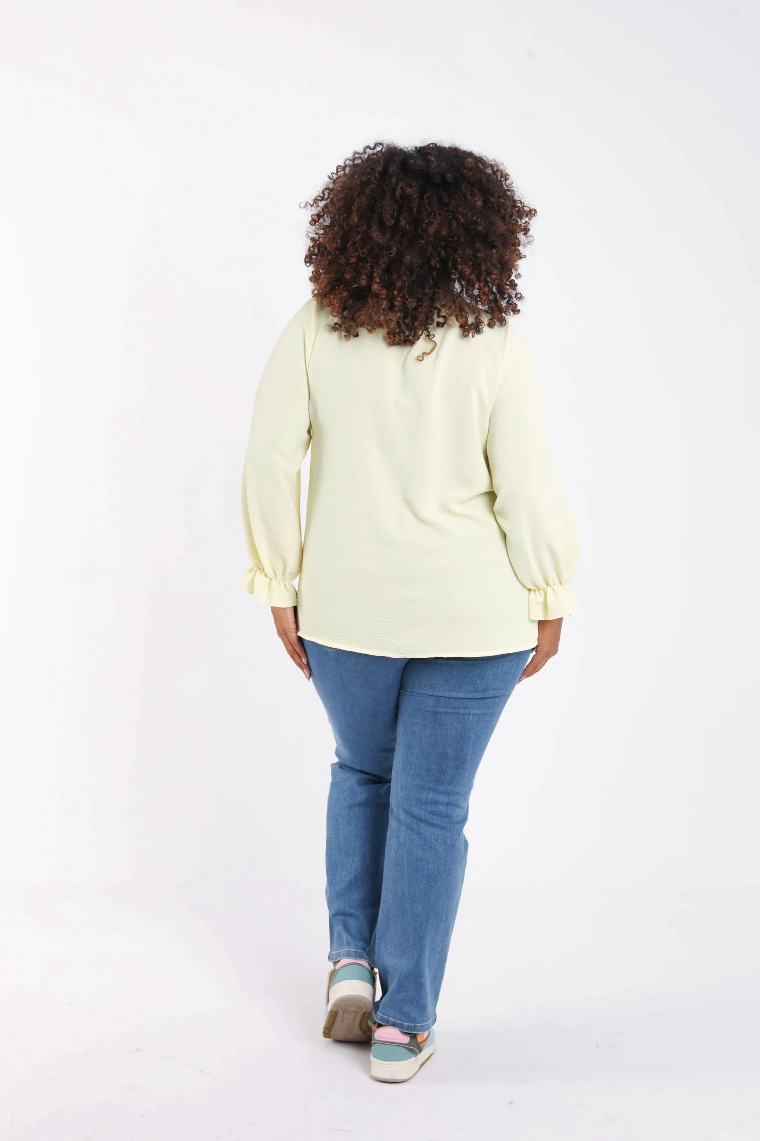 Effen blouse met ruches - Image 2
