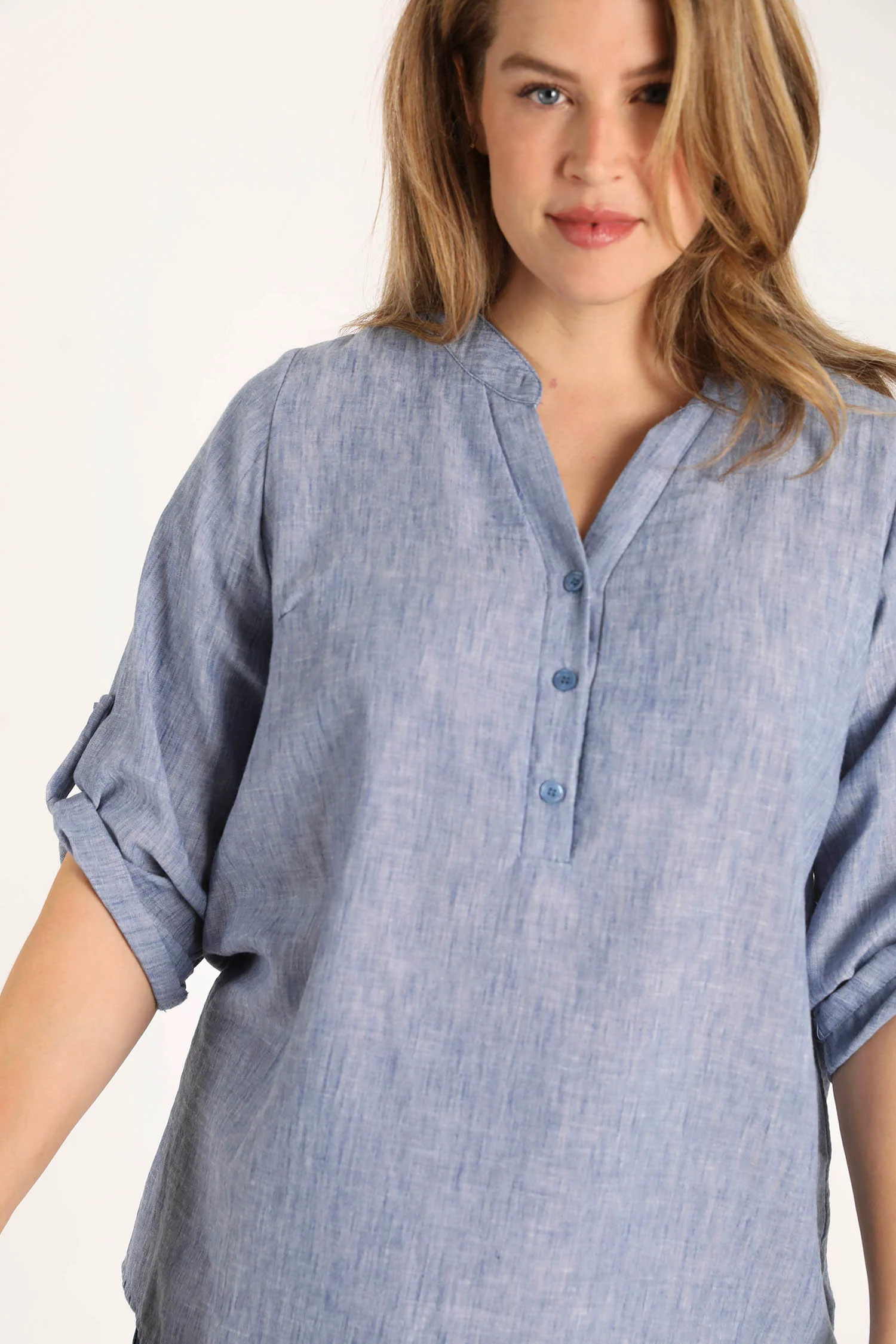 Effen gemêleerde blouse - Image 4