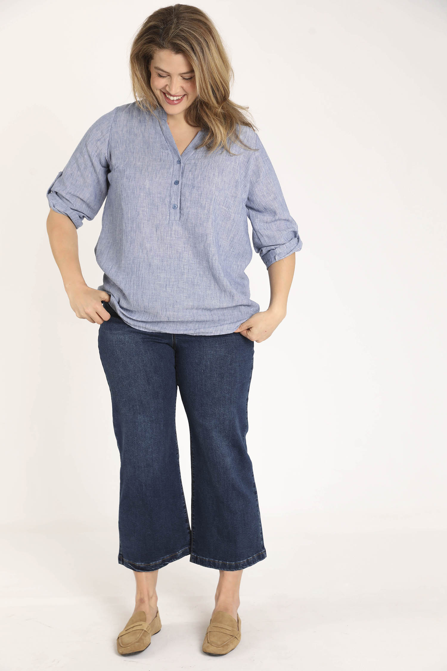 Effen gemêleerde blouse - Image 5