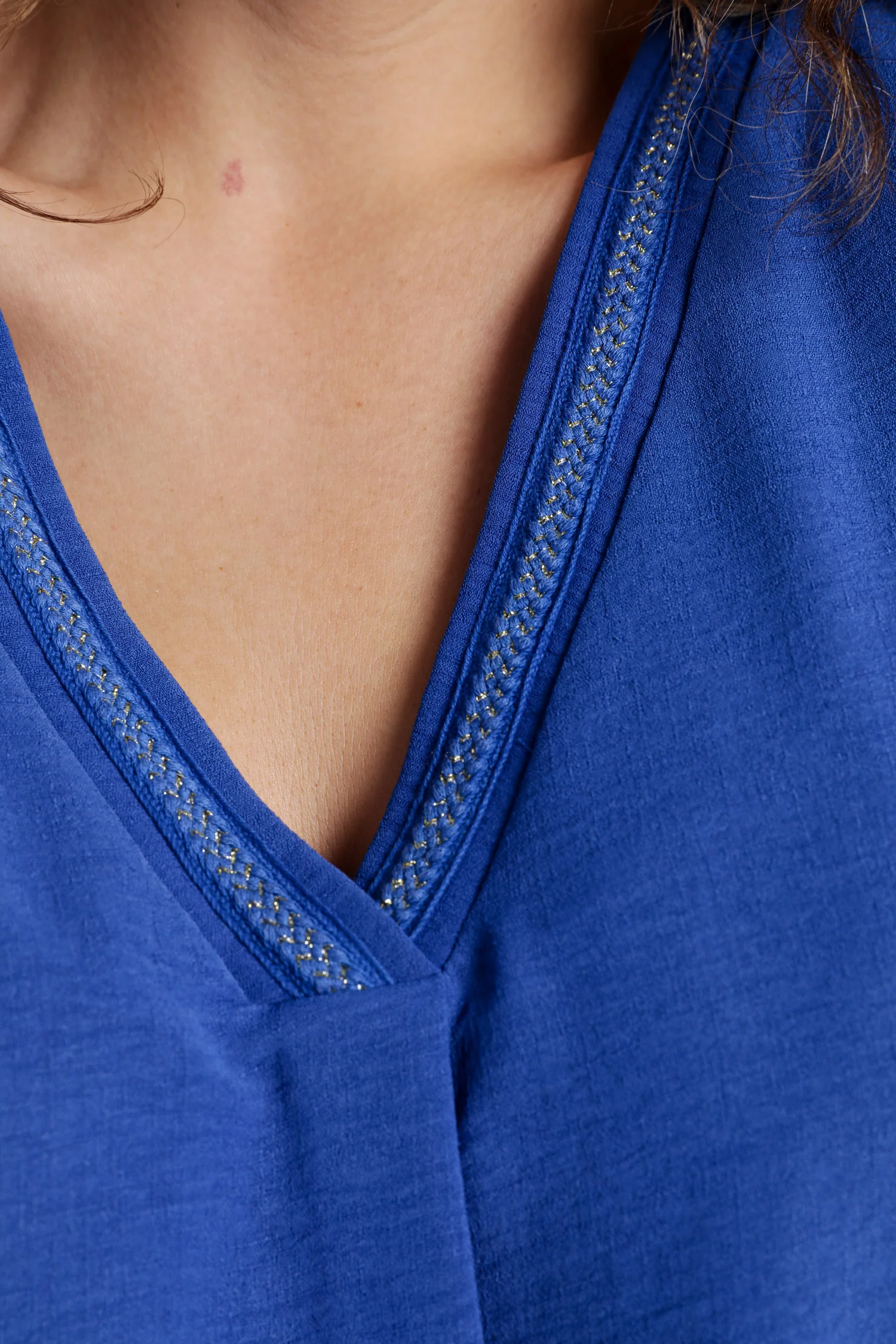  Effen blouse met lurex detail - Image 5