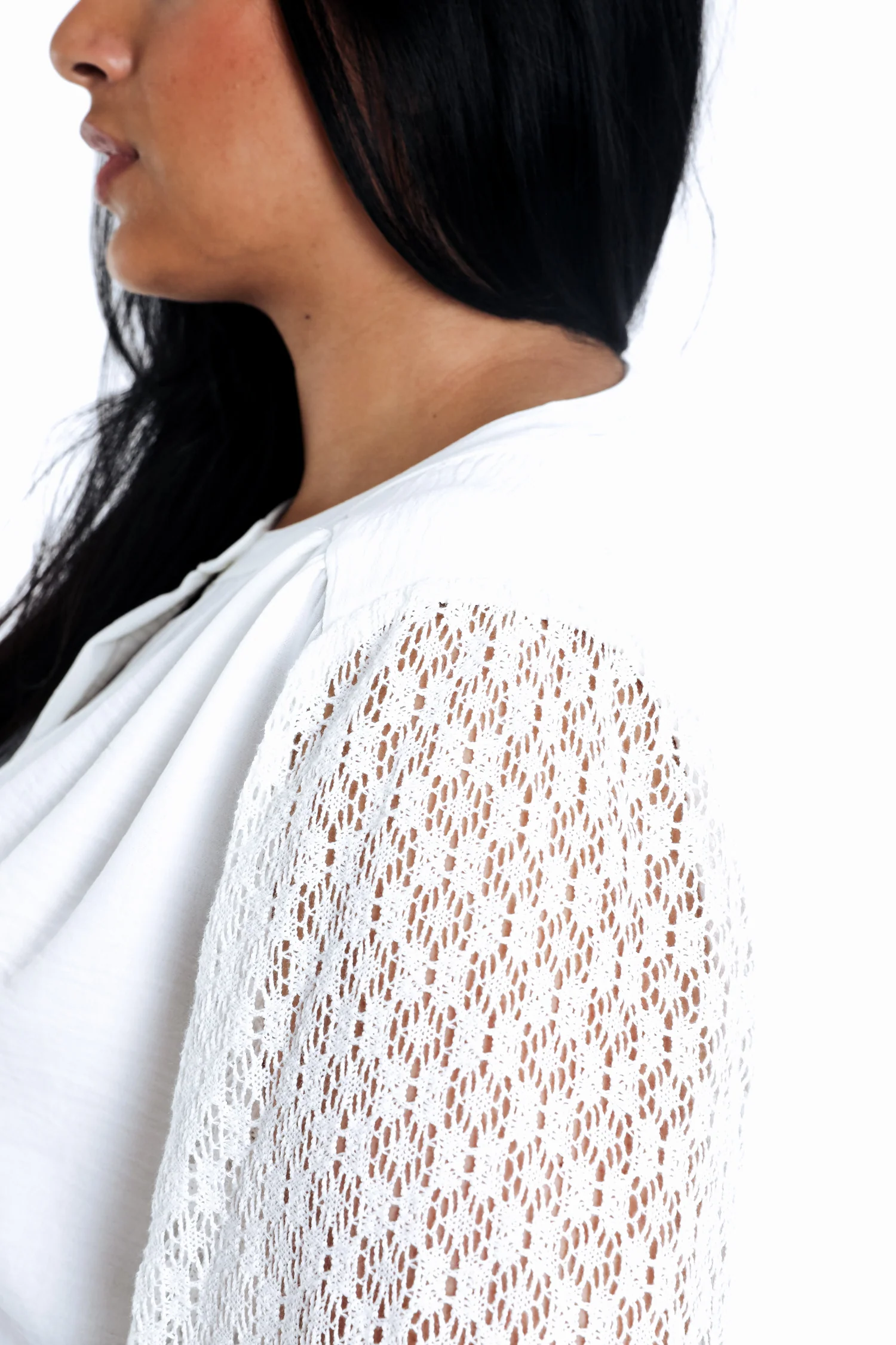 Effen blouse met gehaakte mouwen - Image 6