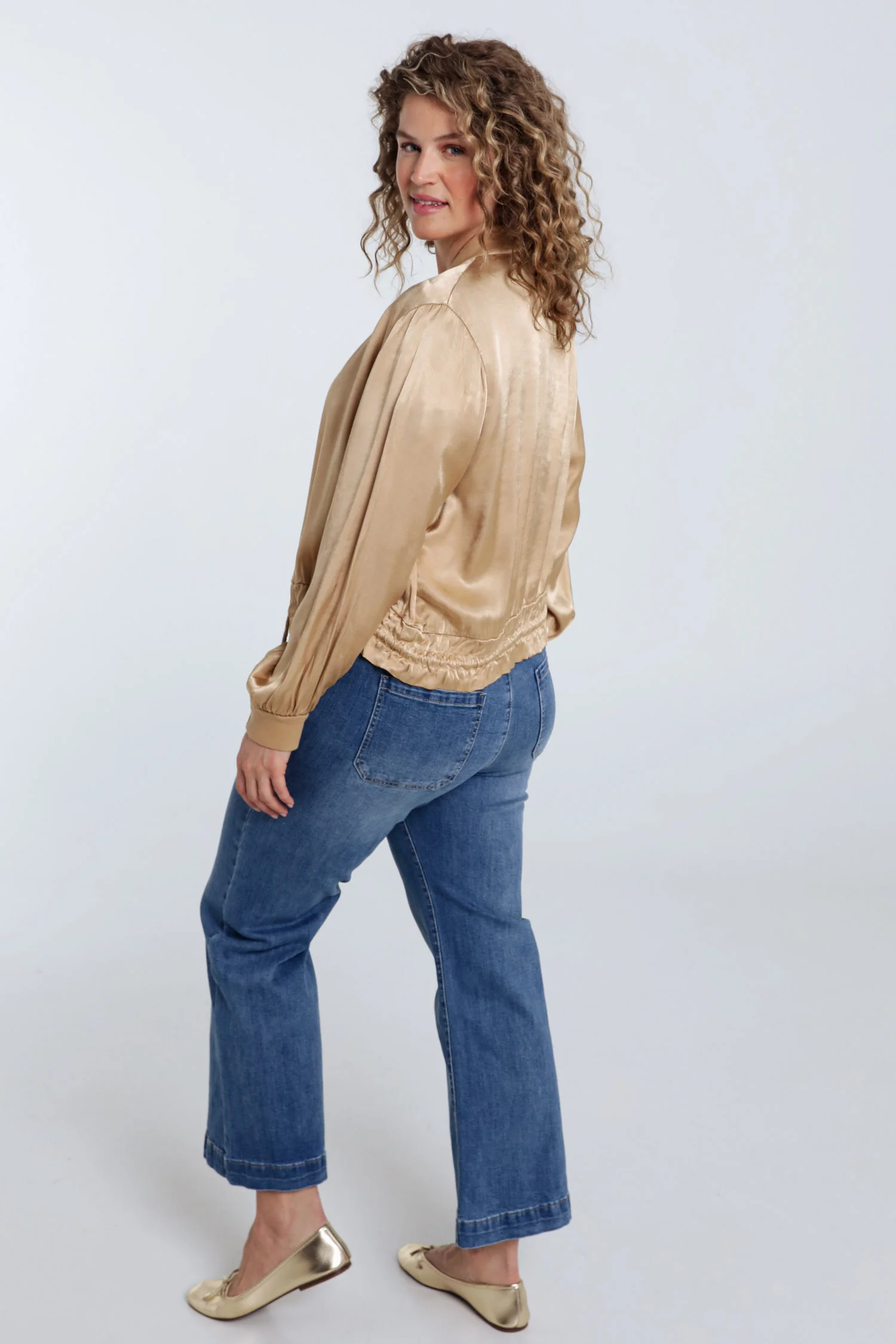 Bomber unicolor in viscose met satijnen effect - Image 13