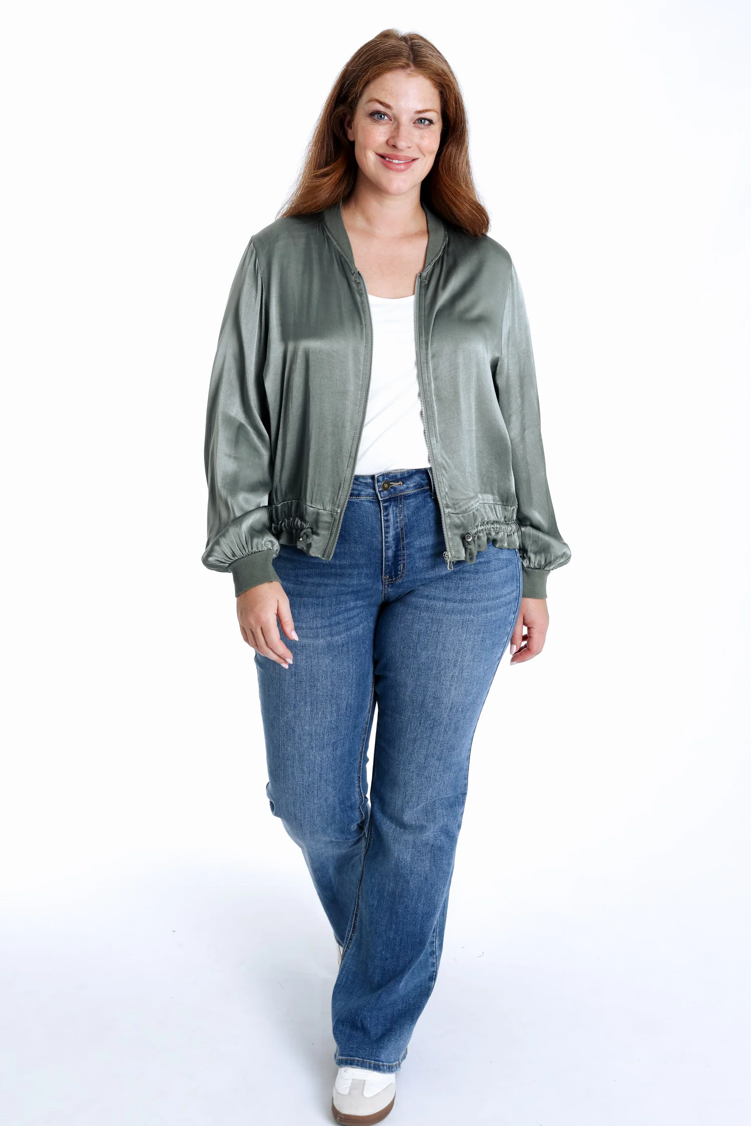 Bomber unicolor in viscose met satijnen effect - Image 8