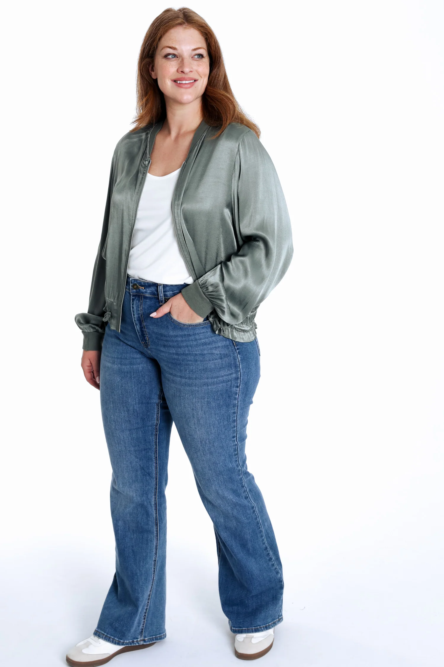 Bomber unicolor in viscose met satijnen effect - Image 9