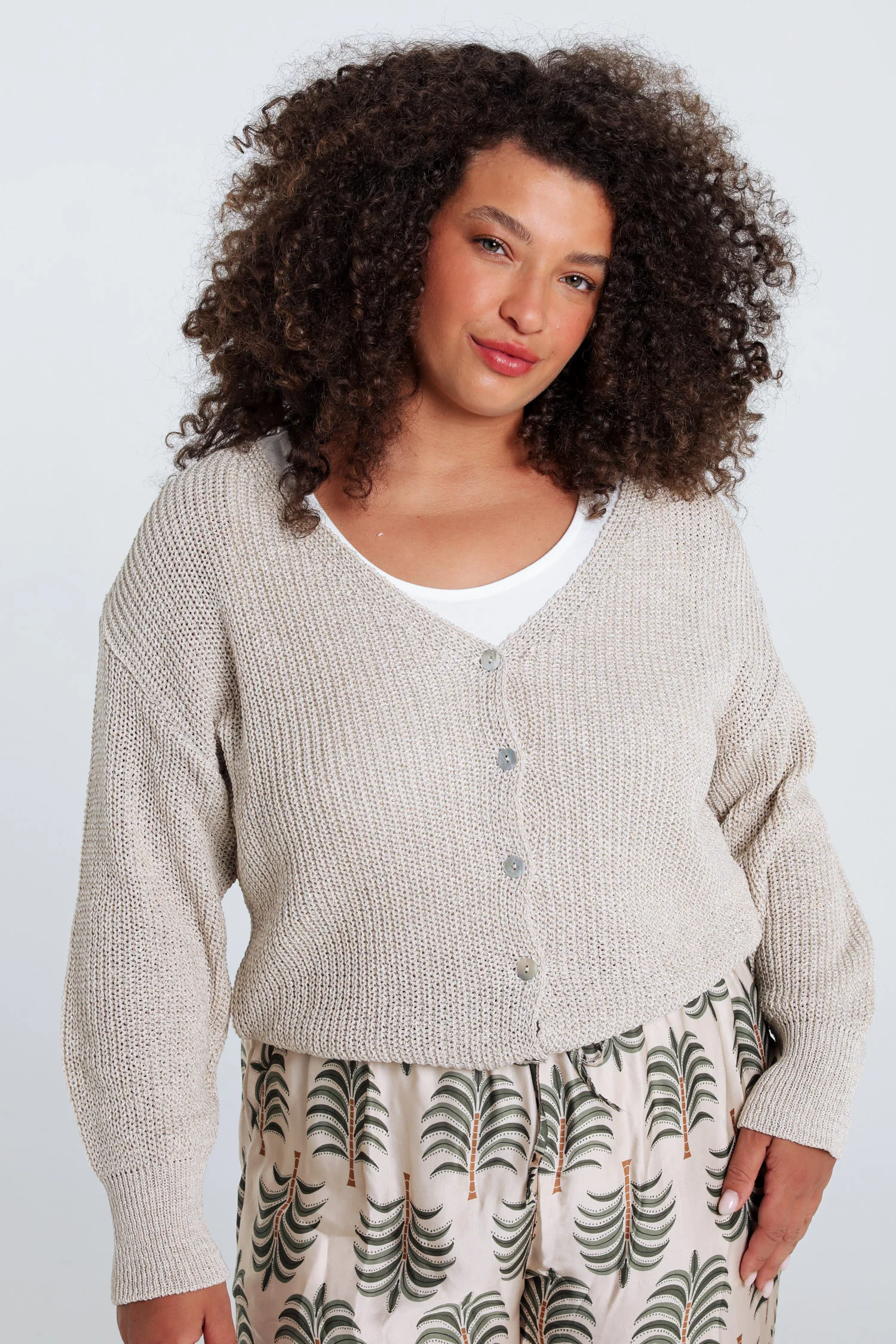 Effen gebuttonde cardigan