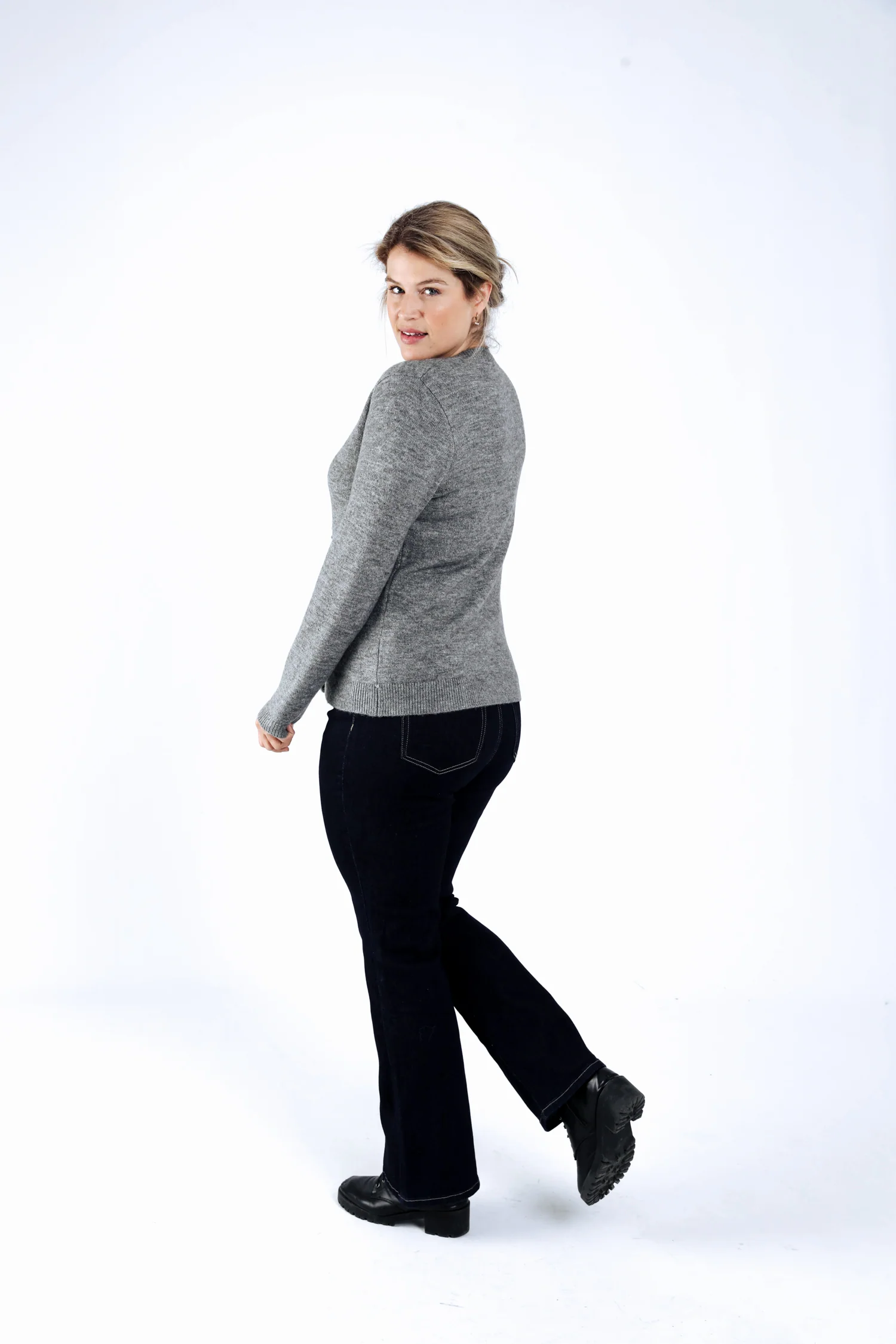 Effen cardigan met knopen en ruches - Image 11