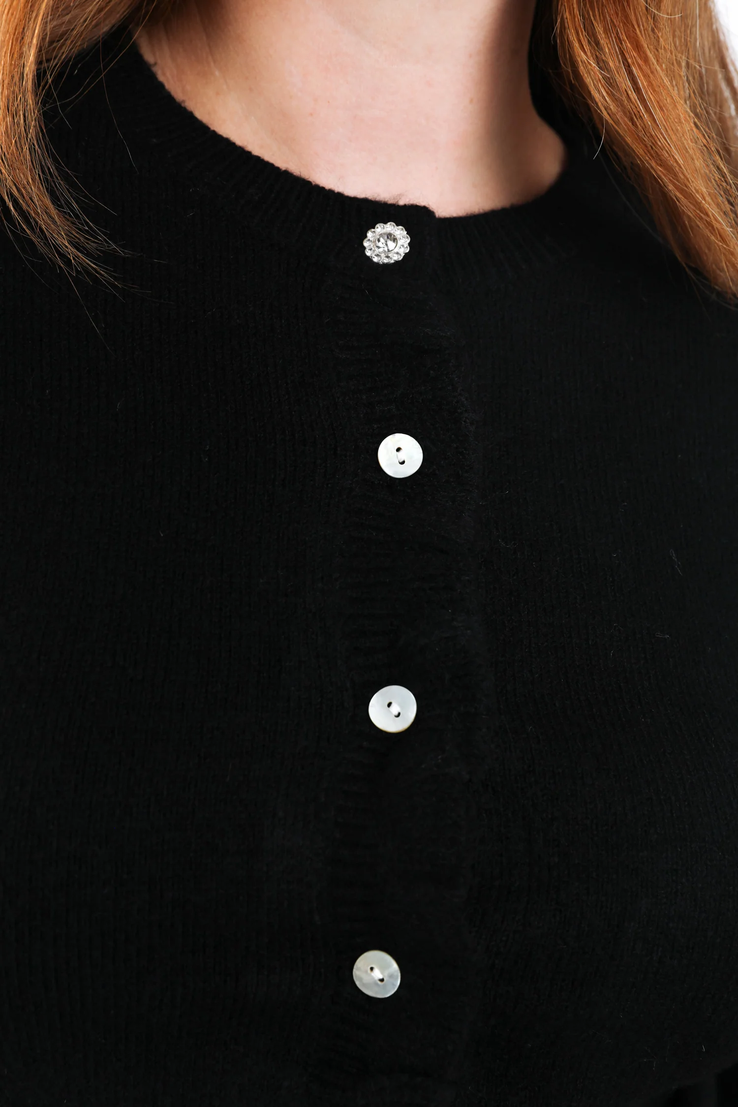 Effen cardigan met knopen en ruches - Image 4