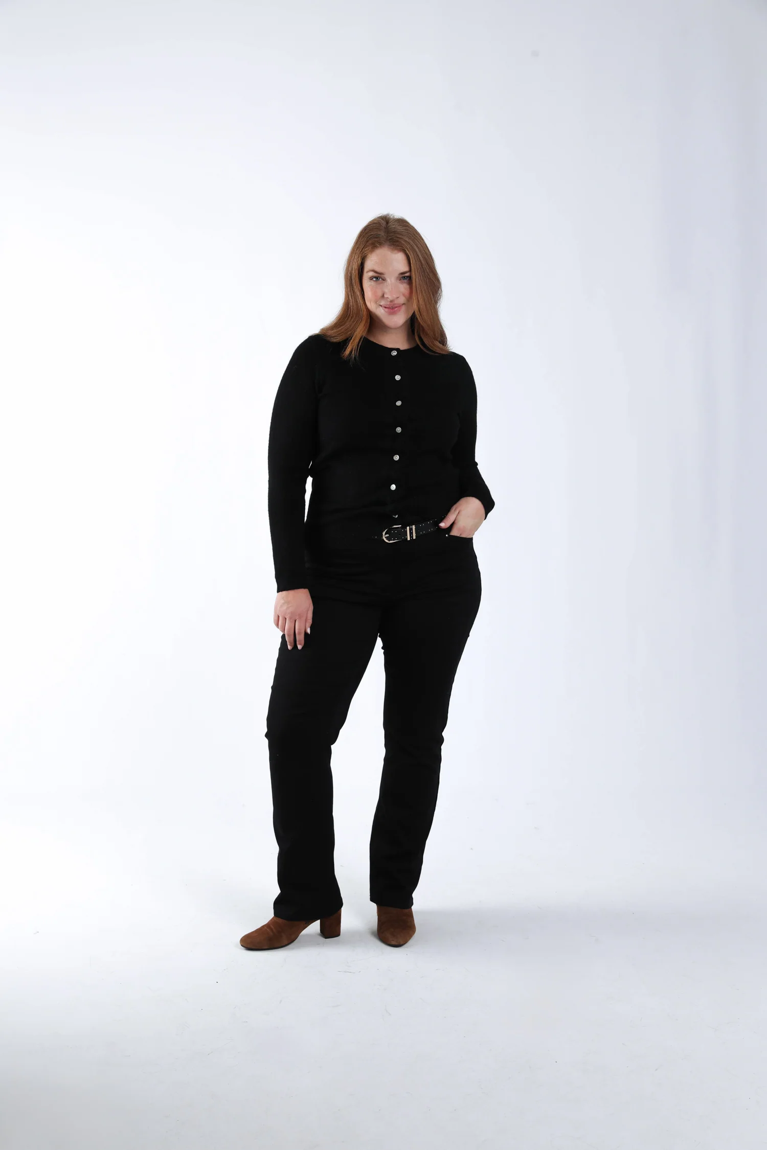 Effen cardigan met knopen en ruches - Image 6