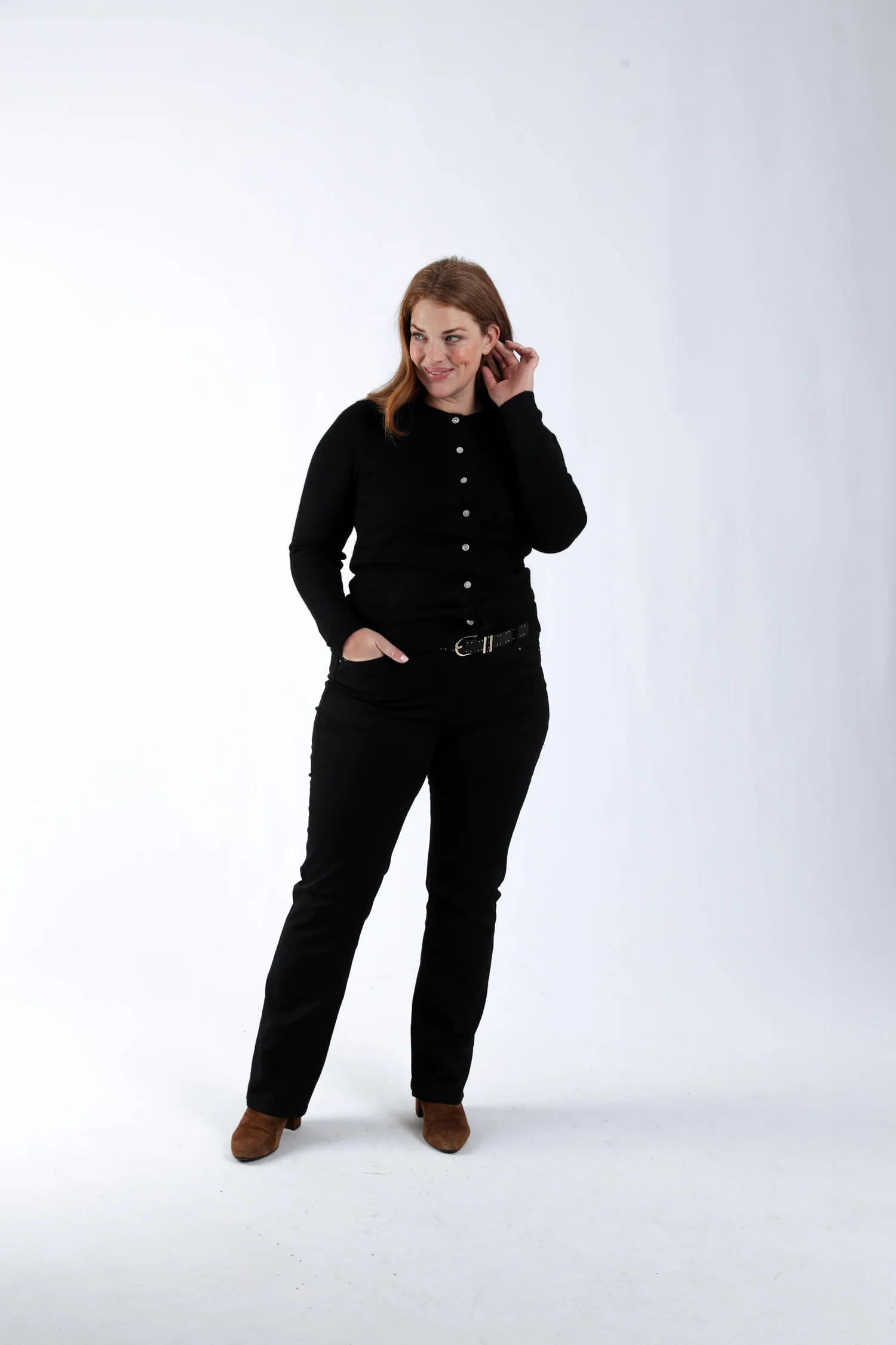 Effen cardigan met knopen en ruches - Image 7