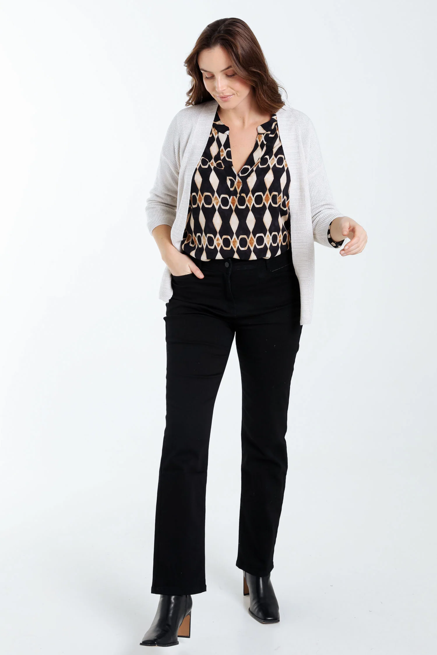 Korte, effen cardigan in viscose met lurex - Image 20