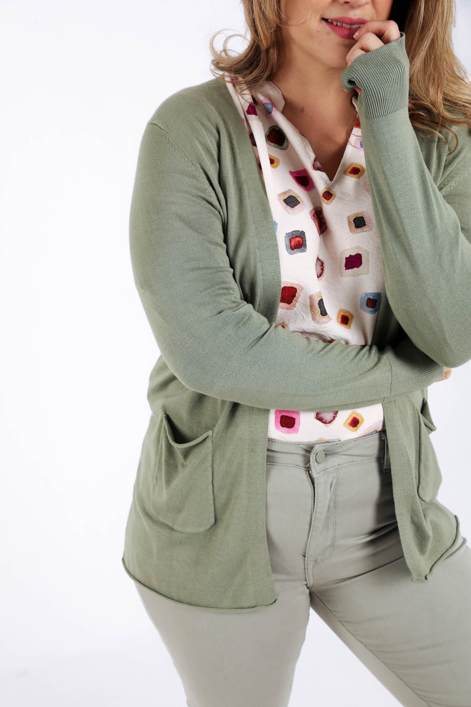 Dunne effen viscose cardigan - Image 4
