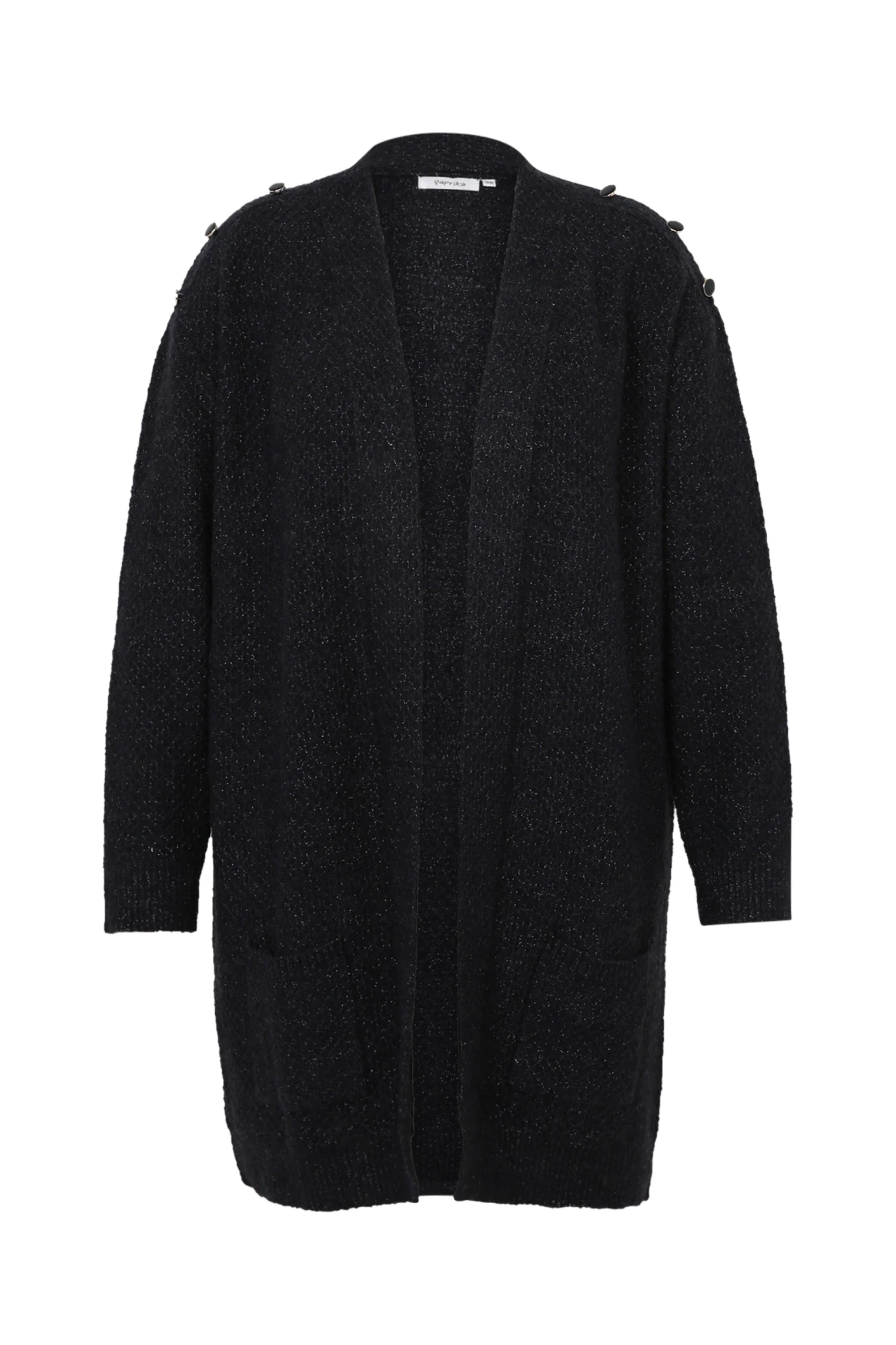 Lange, effen cardigan met sjaalkraag en decoratieve knopen - Image 10