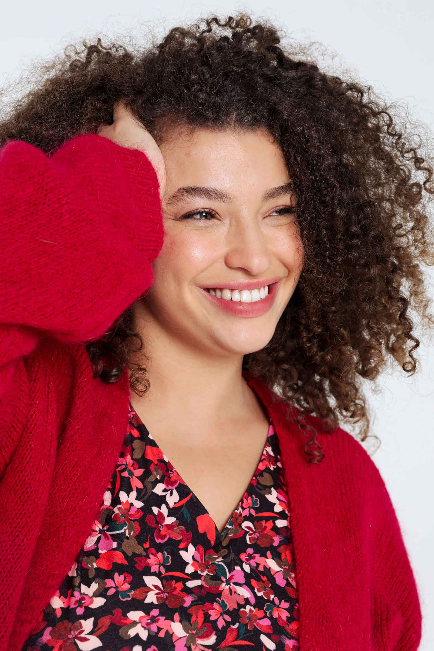 Effen, open cardigan in zacht mohair - Image 4