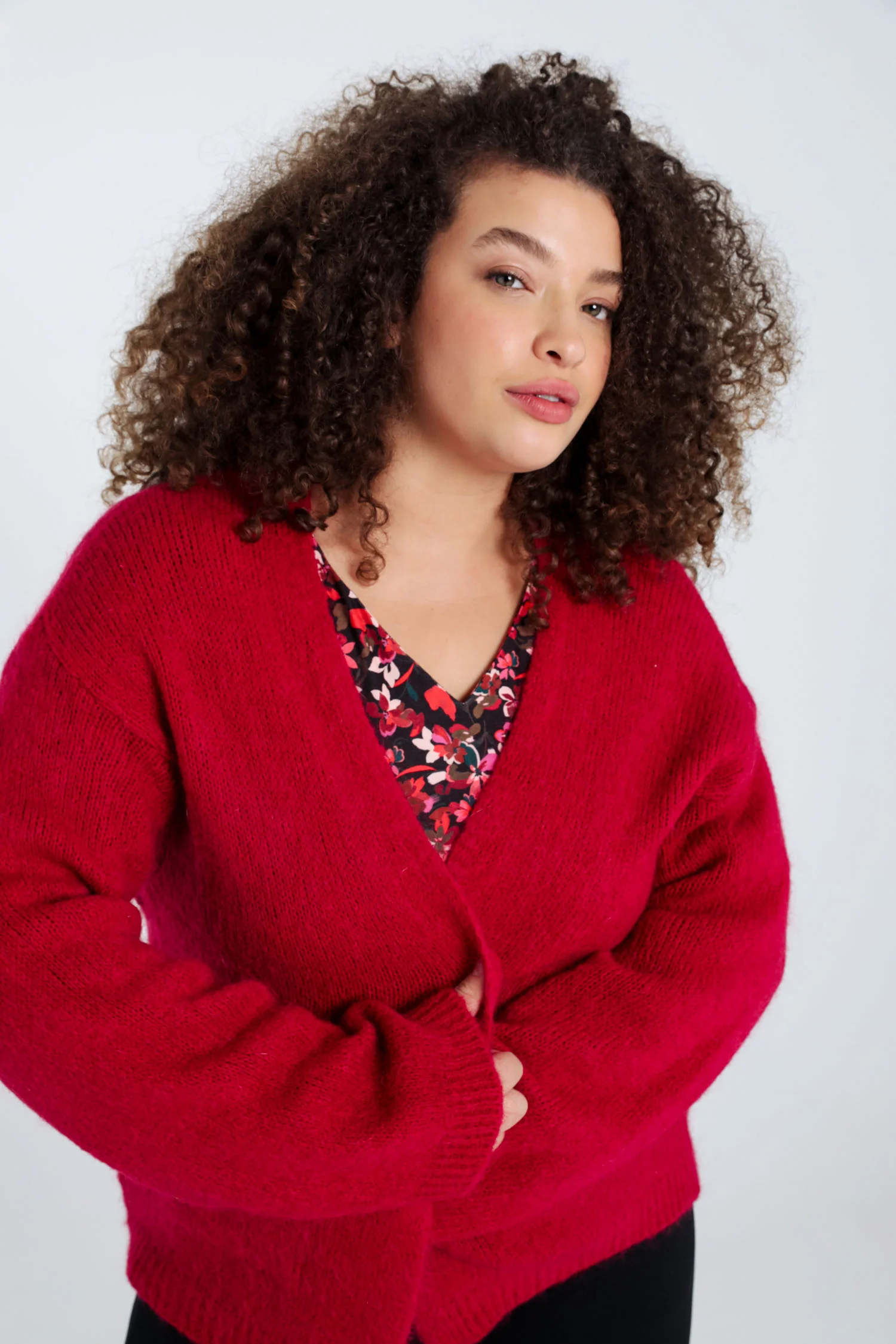 Effen, open cardigan in zacht mohair - Image 5