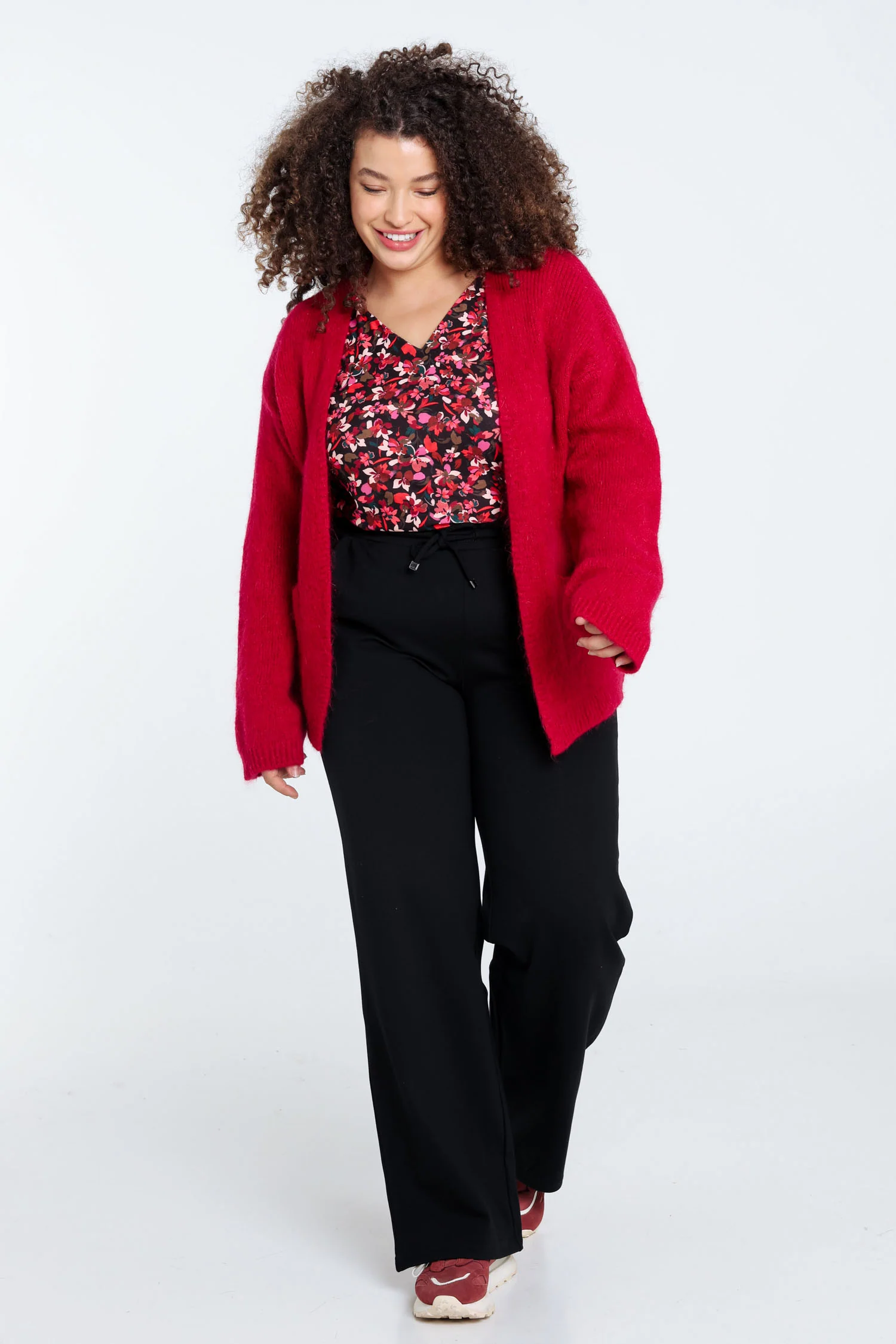 Effen, open cardigan in zacht mohair - Image 7
