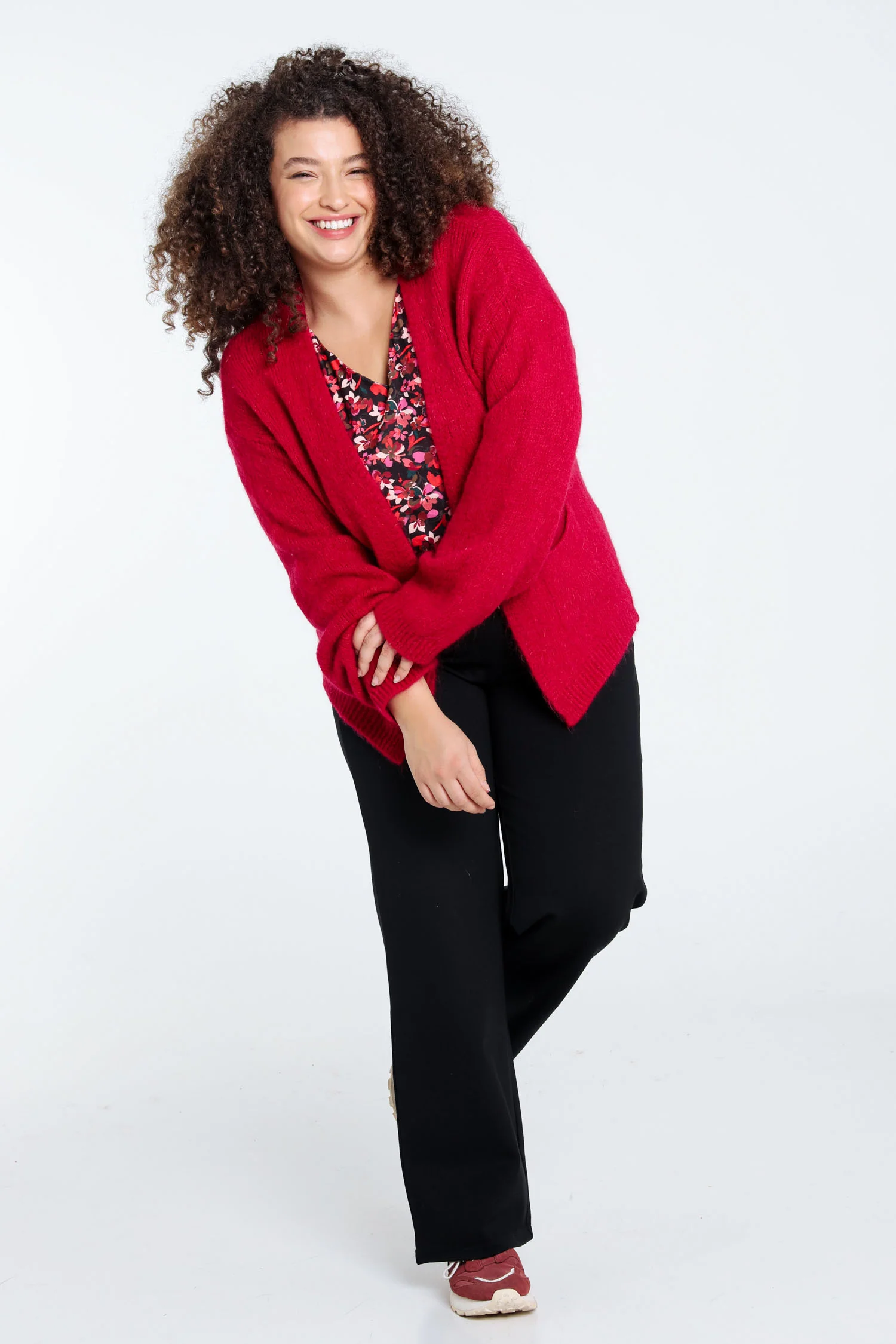 Effen, open cardigan in zacht mohair - Image 9