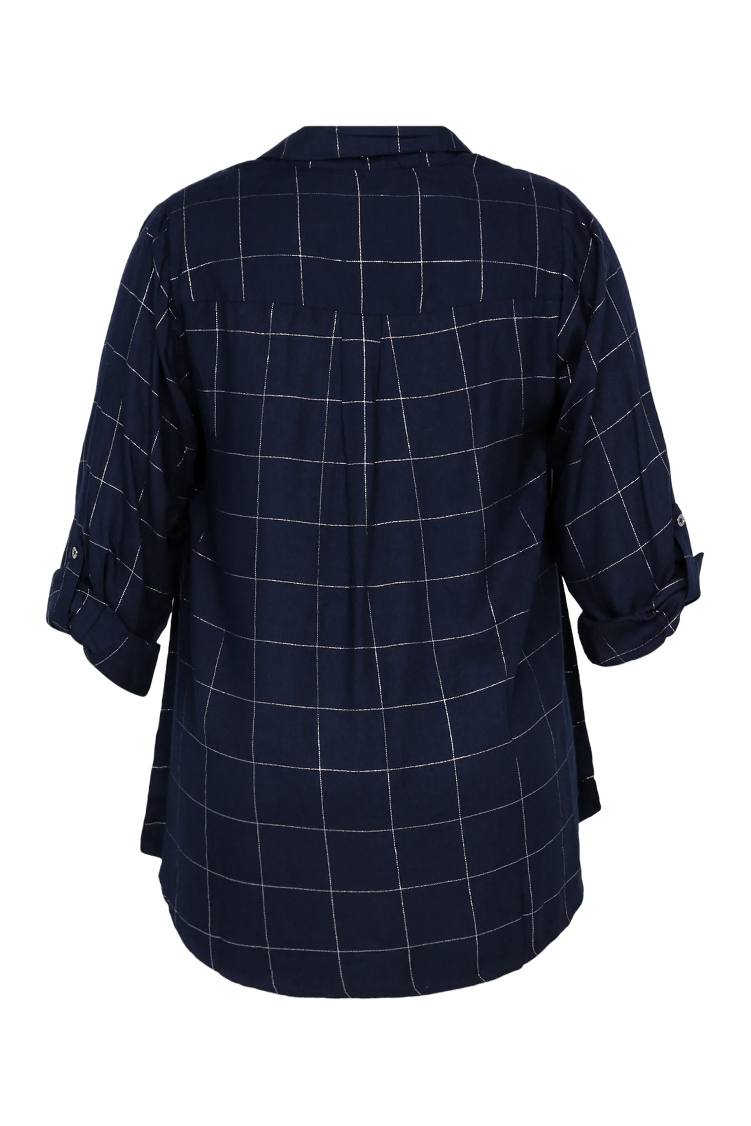 Lange, geruite blouse in viscose met borduurwerk - Image 11