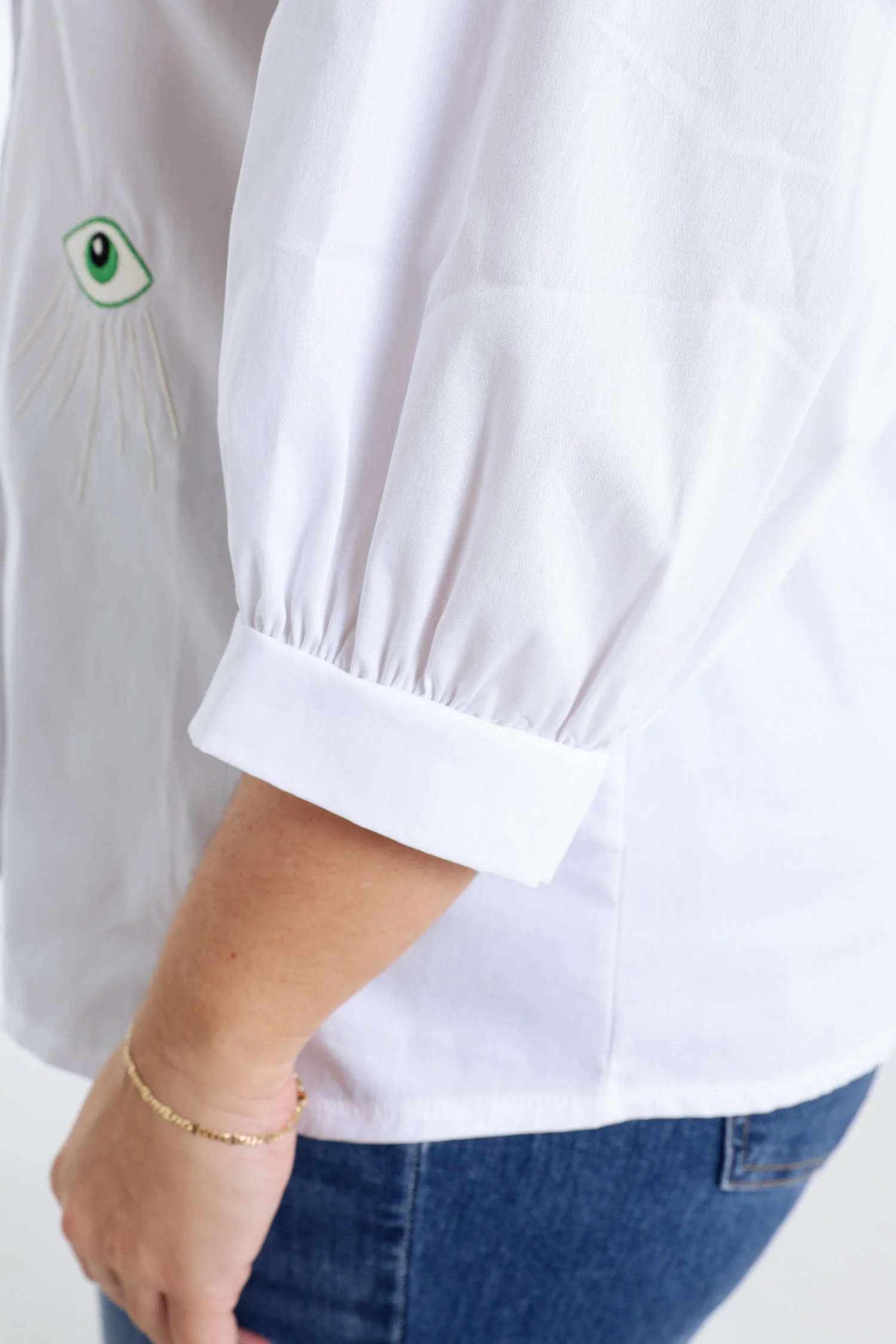 Effen katoenen shirt met emblemen - Image 5