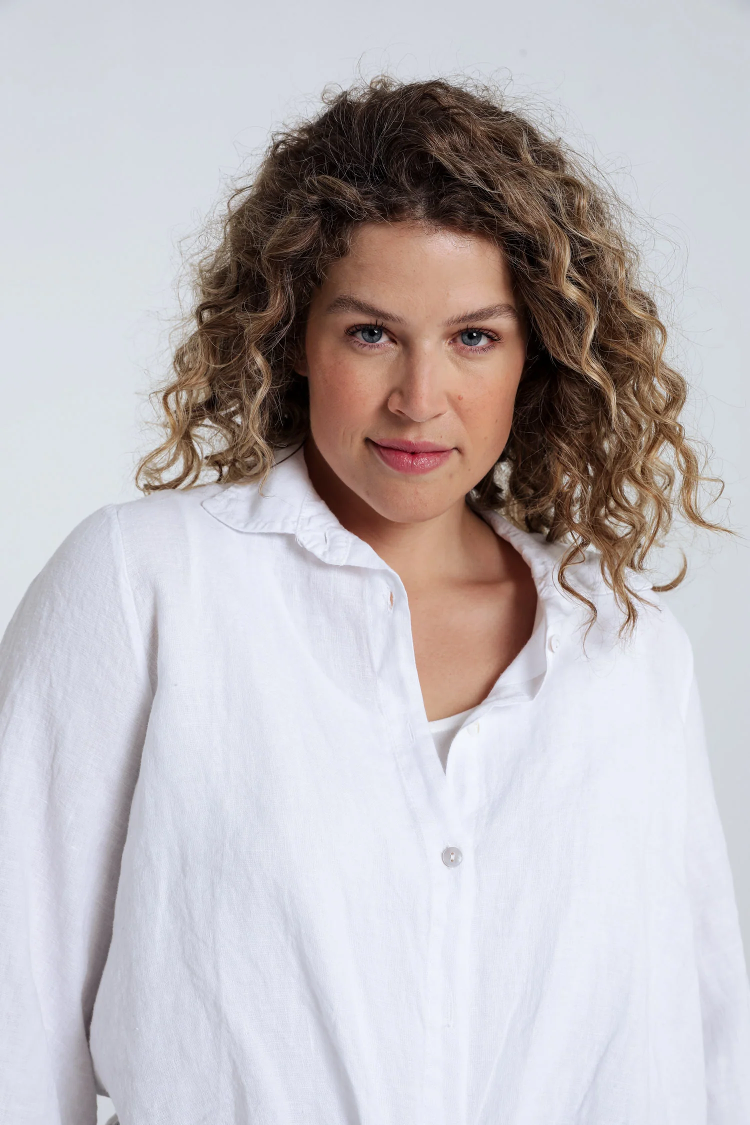 Effen linnen blouse met strik - Image 3